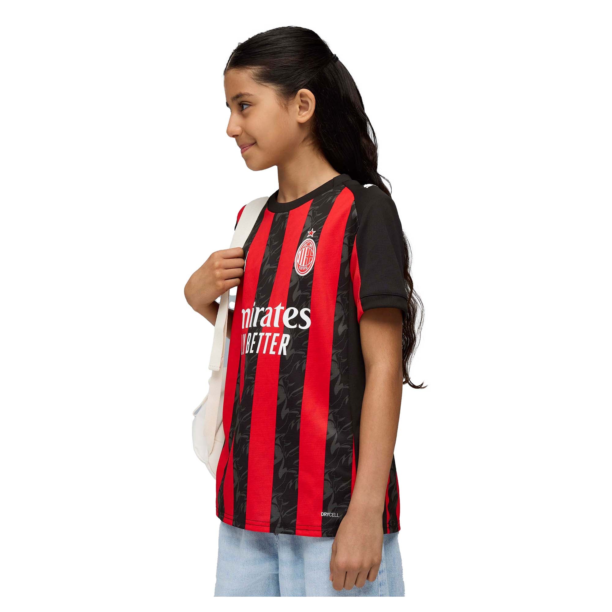 Junior's AC Milan 2025/26 Home Replica Soccer Jersey - Image 3
