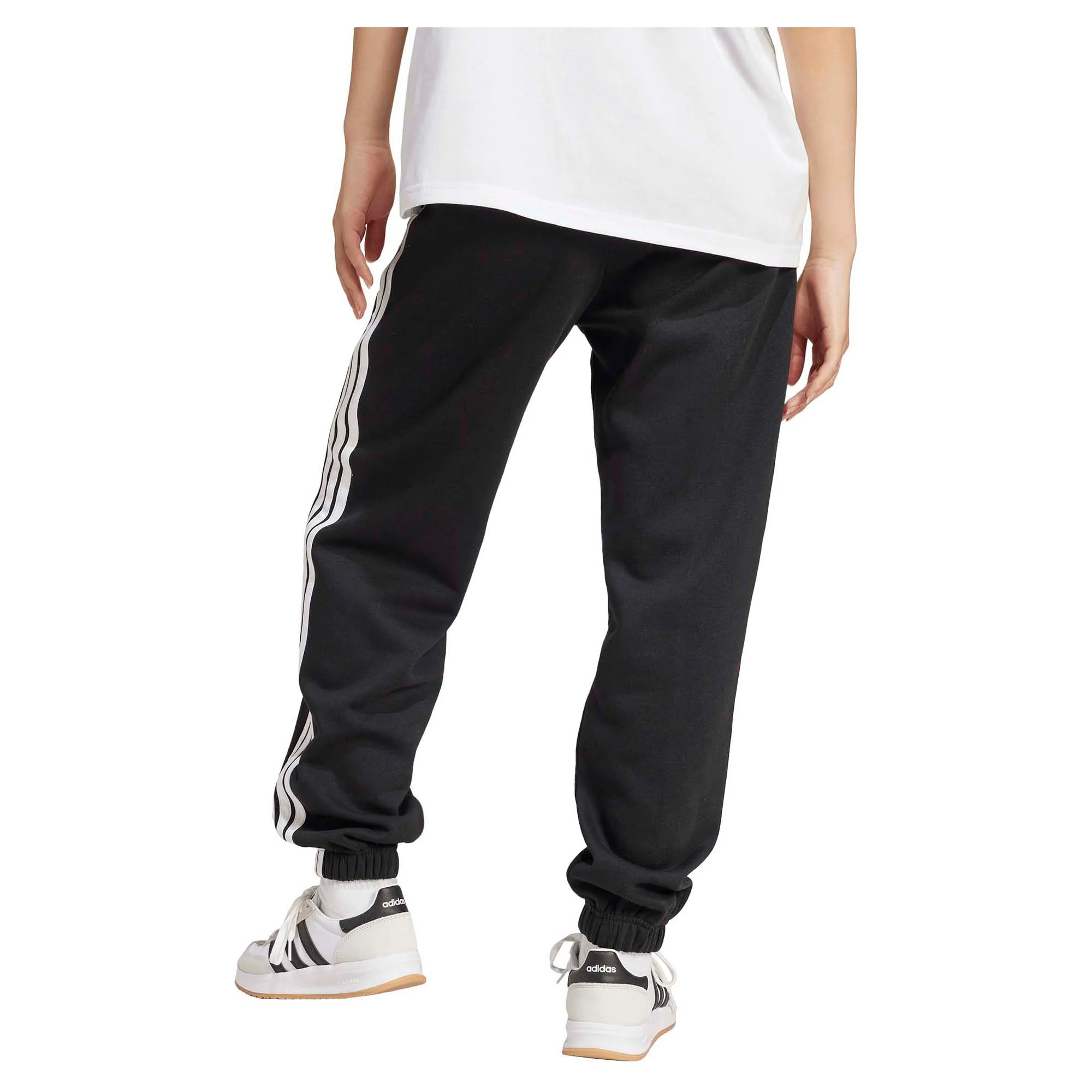 Women's Essentials 3-Stripes Fleece Loose Pants - Image 2