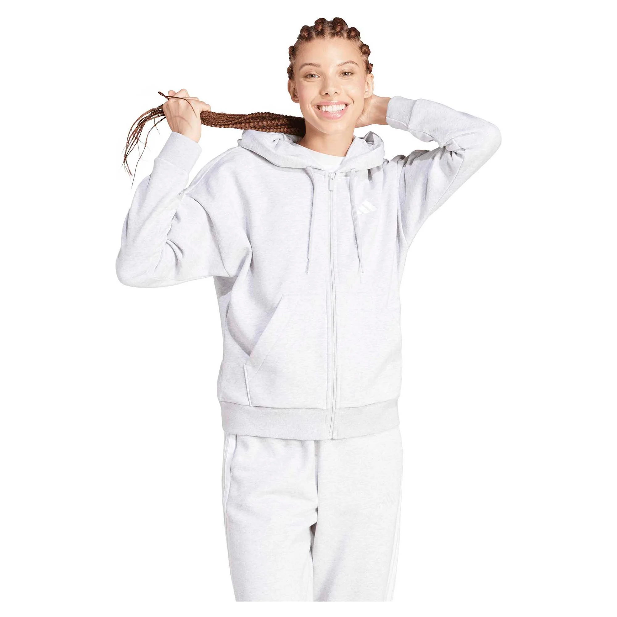 Women's Essentials 3-Stripes Full-Zip Fleece Hoodie
