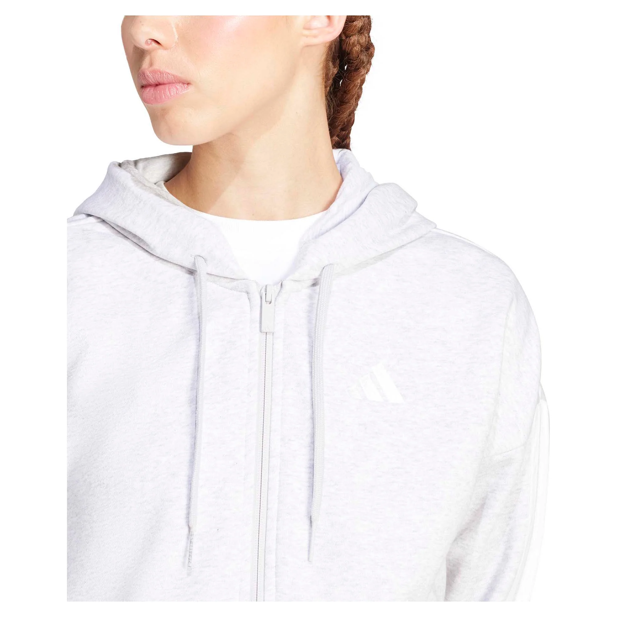 Women's Essentials 3-Stripes Full-Zip Fleece Hoodie - Image 5