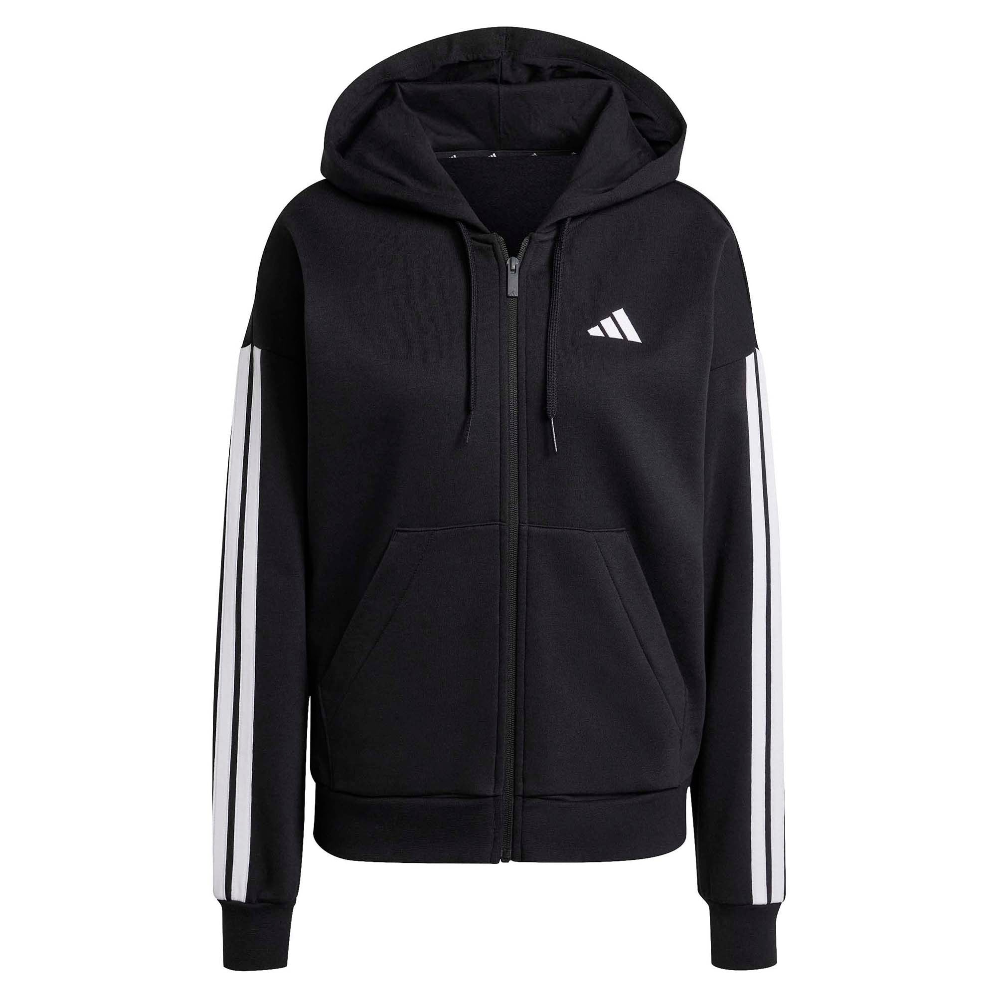 Women's Essentials 3-Stripes Full-Zip Fleece Hoodie - Image 3