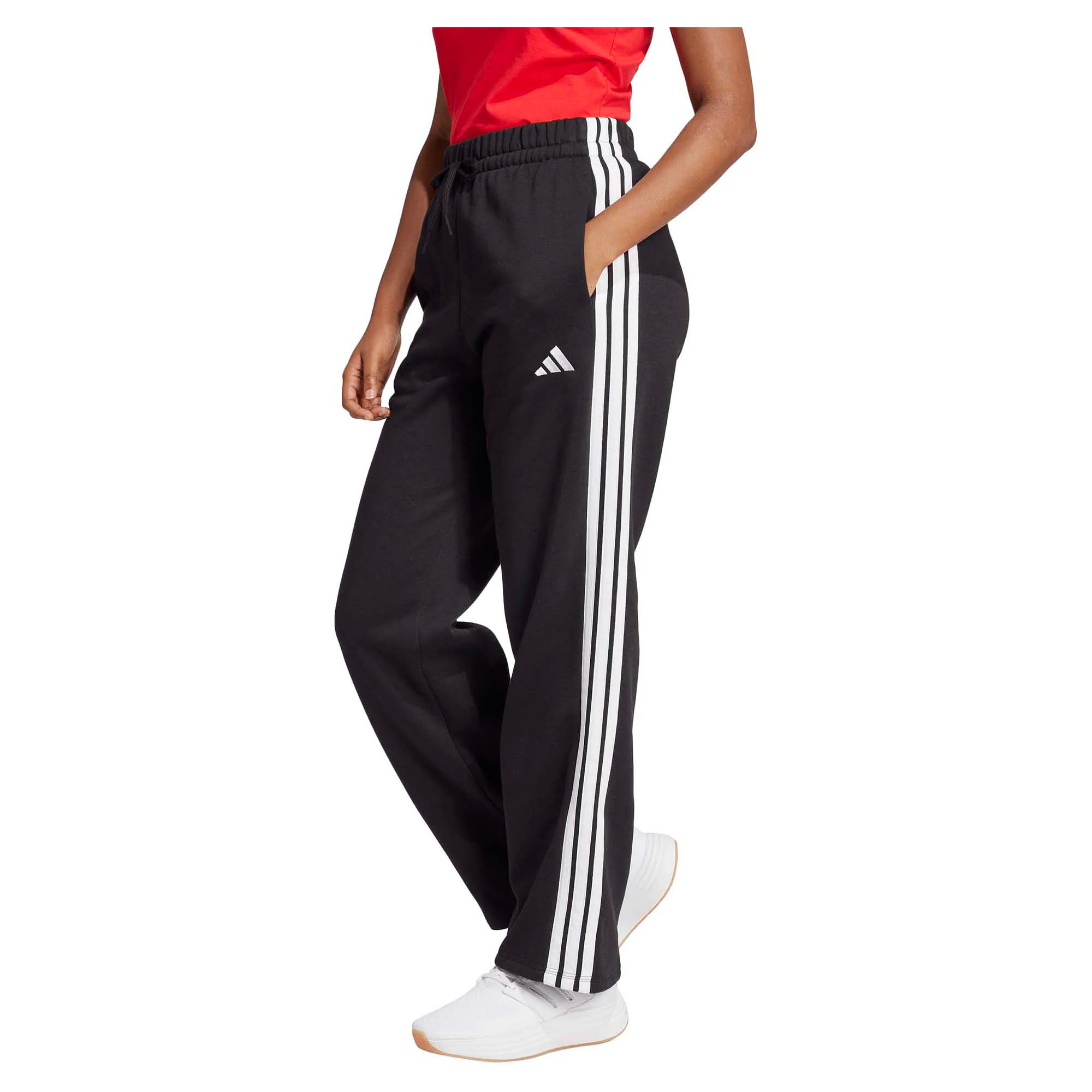 Women's Essentials 3-Stripes Open Hem Fleece Pants - Image 3