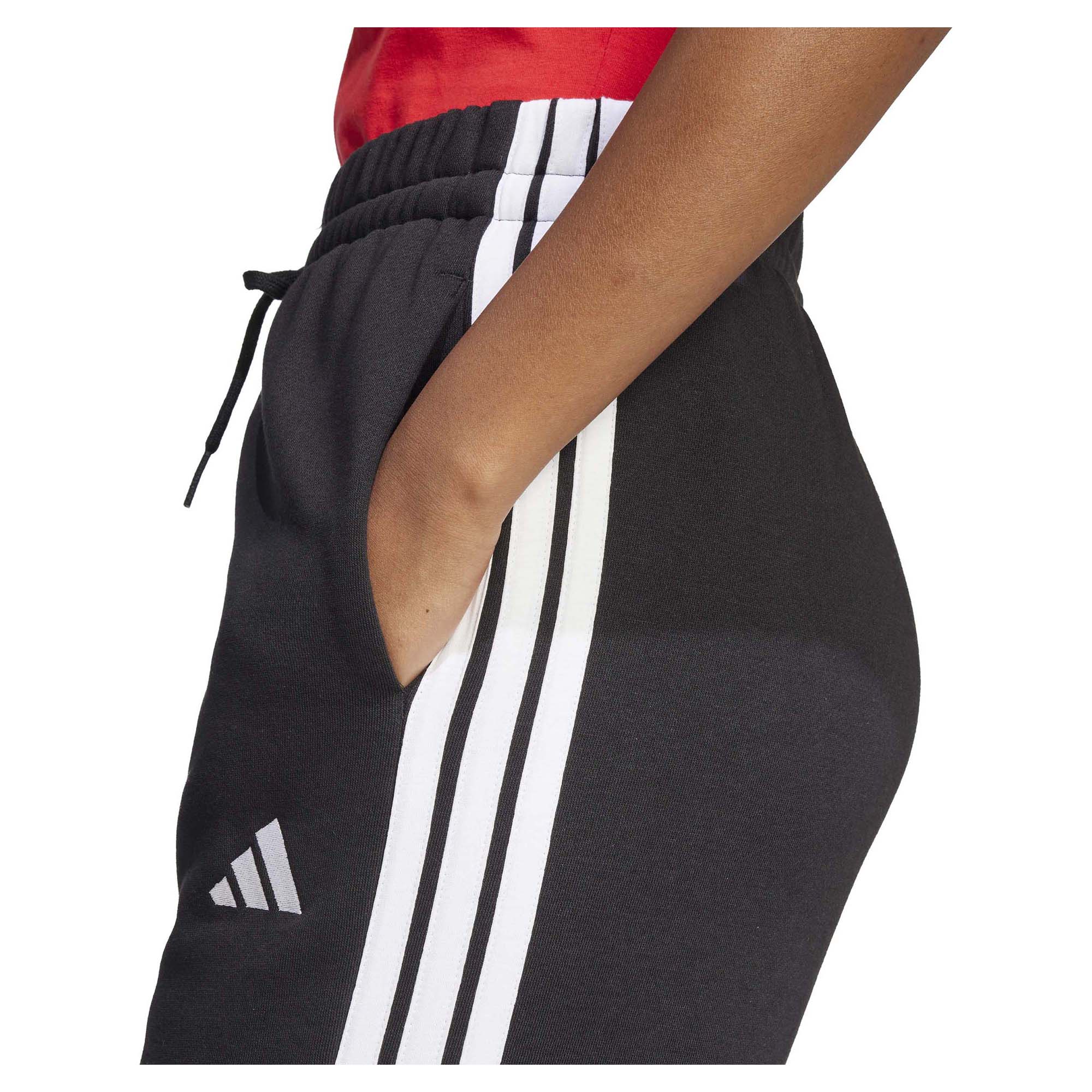 Women's Essentials 3-Stripes Open Hem Fleece Pants - Image 5