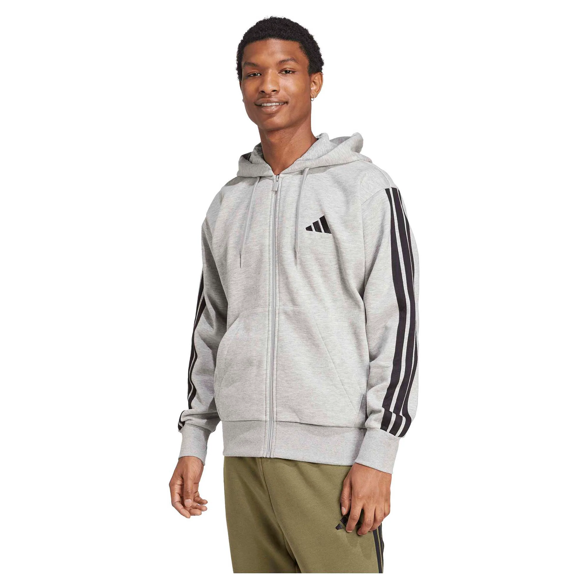 Men's Essentials Three Stripes Fleece Hooded Jacket