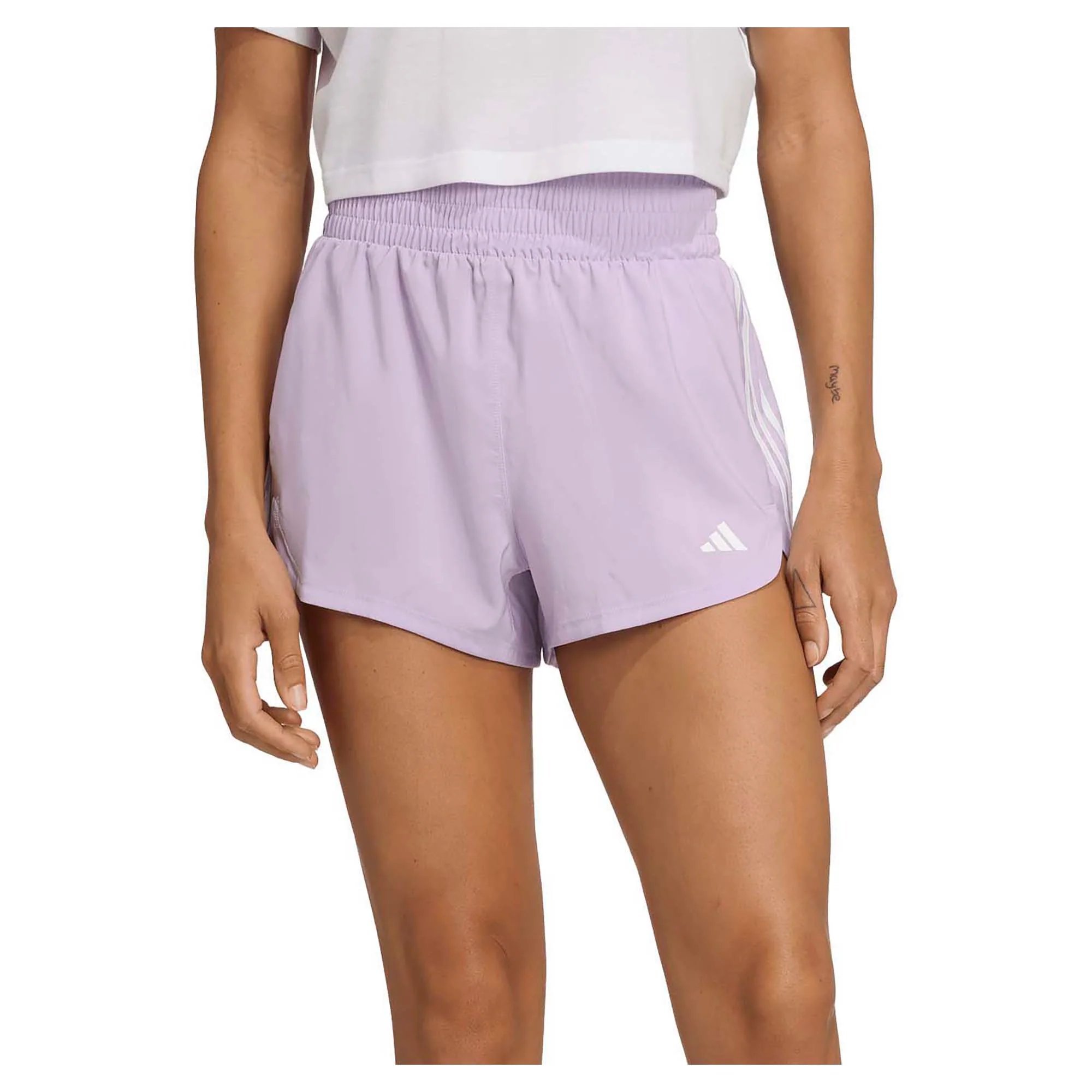 Women's Pacer Training 3-Stripes Woven High Rise 3 Inch Shorts