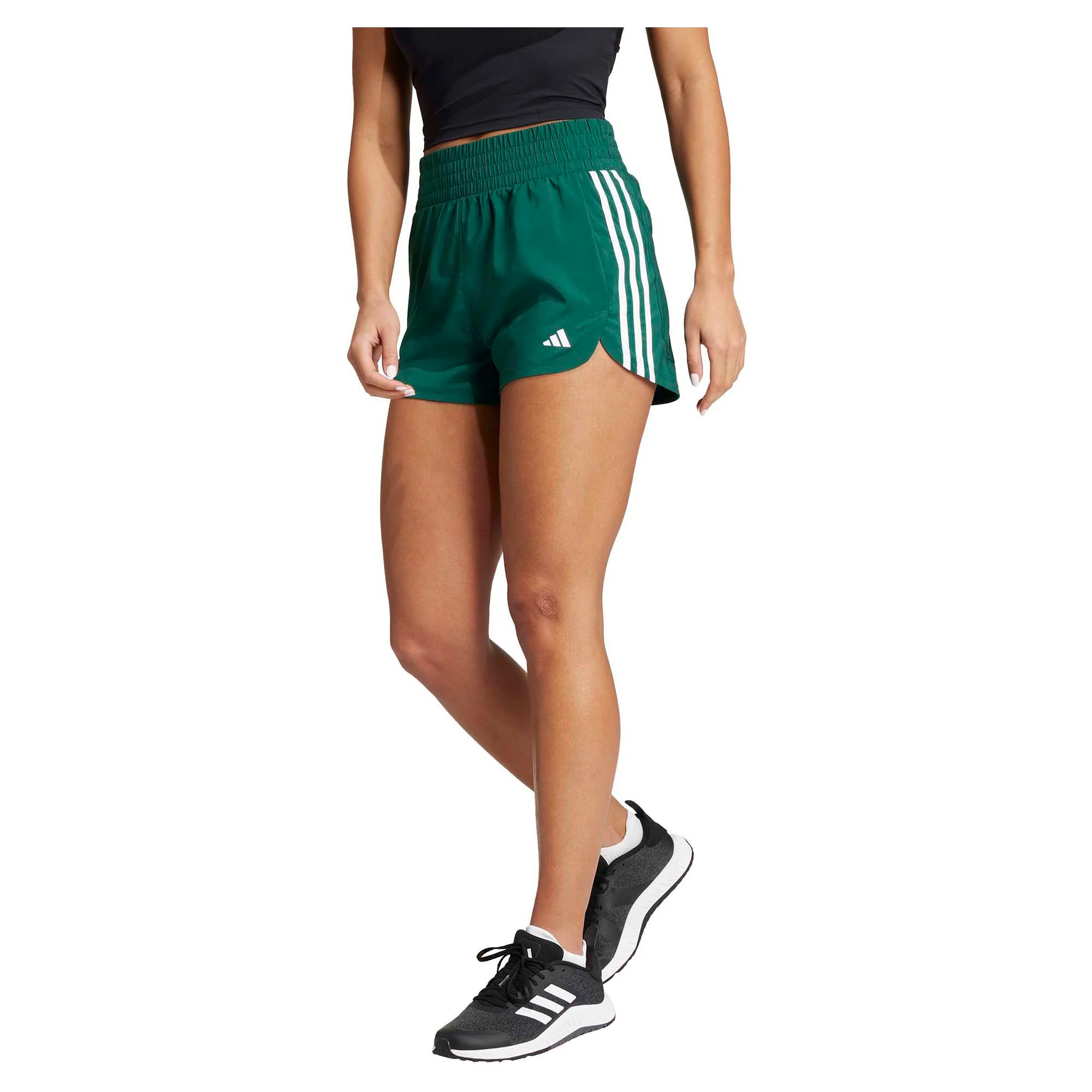 Women's Pacer Training 3-Stripes Woven High Rise Shorts