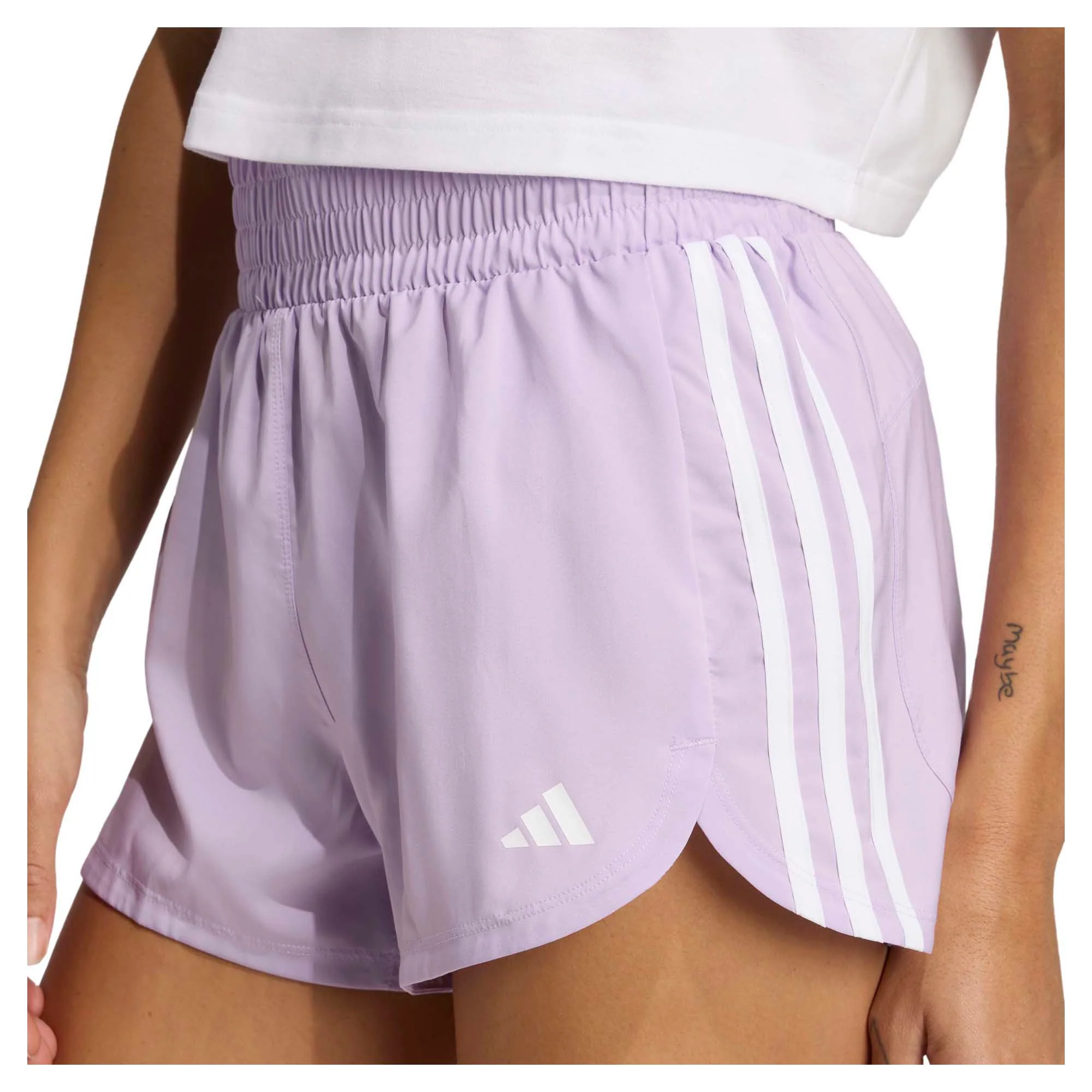 Women's Pacer Training 3-Stripes Woven High Rise 5 Inch Shorts - Image 4