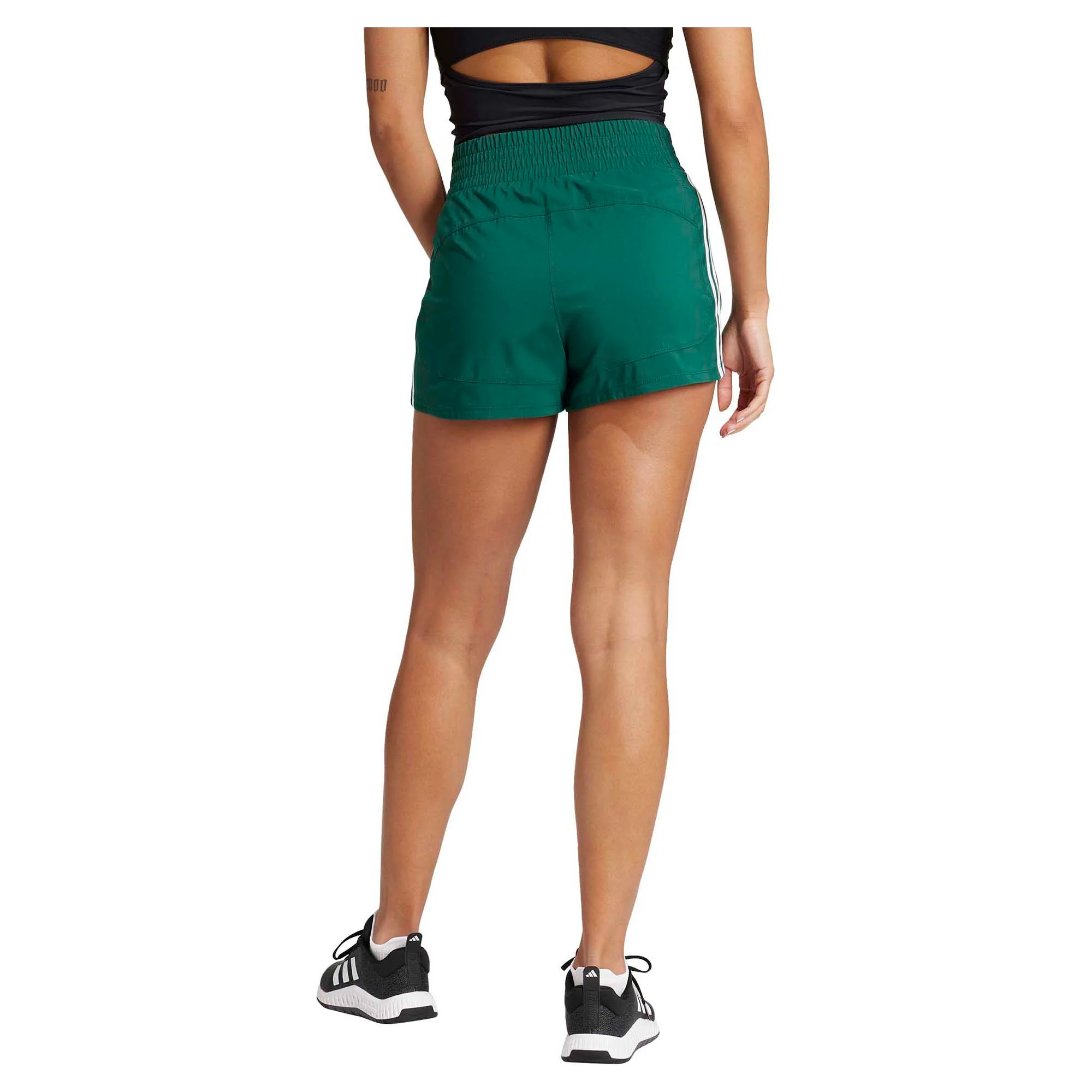 Women's Pacer Training 3-Stripes Woven High Rise Shorts - Image 2