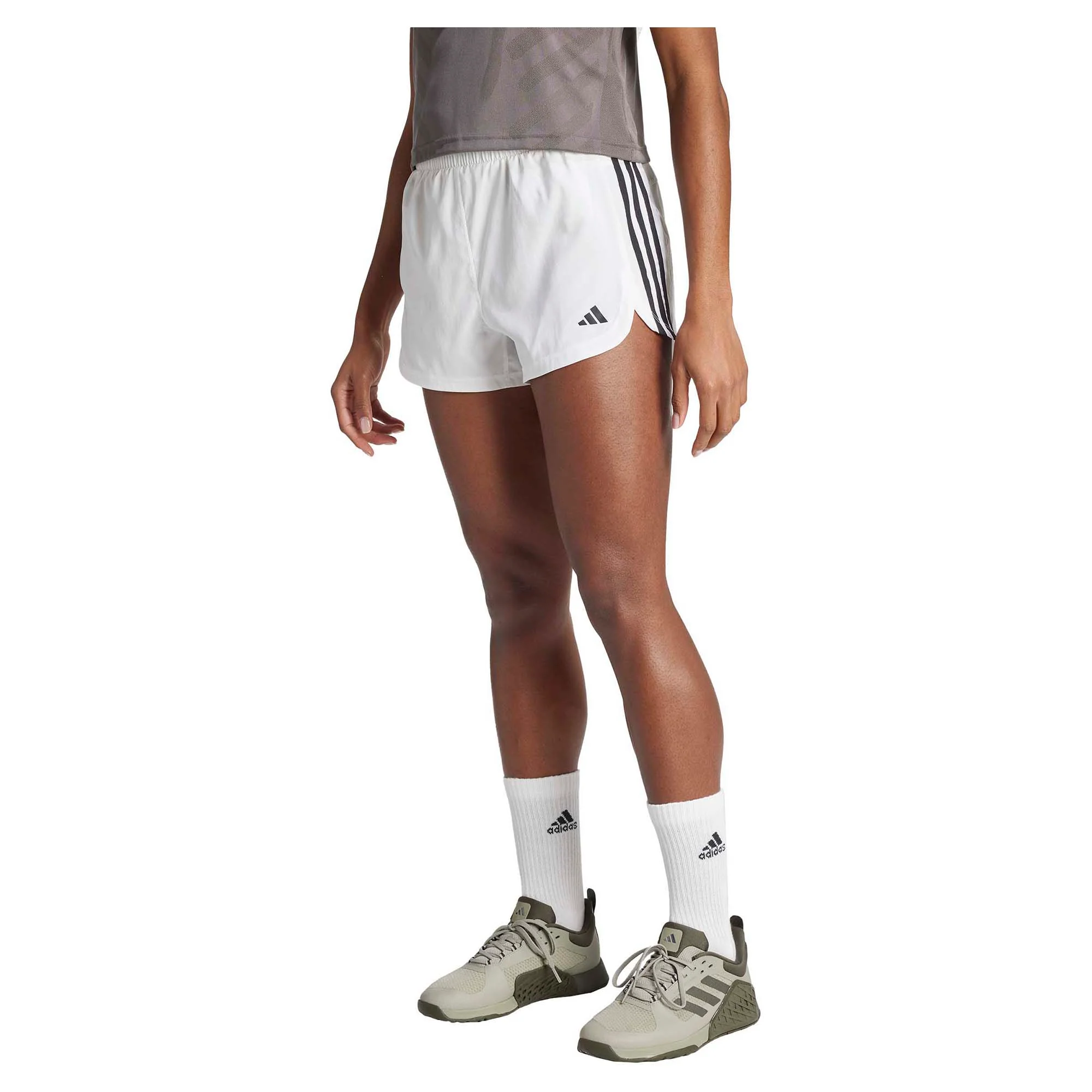 Women's Pacer Training 3-Stripes Woven High Rise Shorts