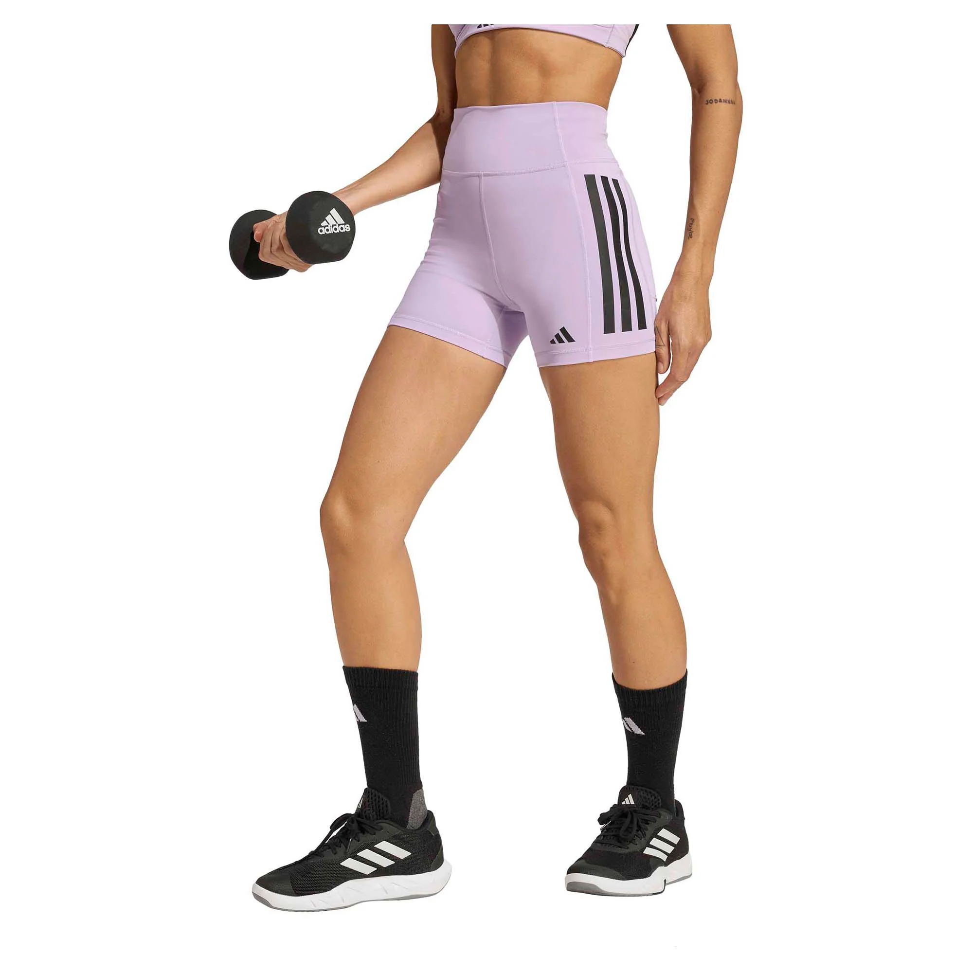 Women's Optime 3 Stripes 1/4 3 Inch Bike Shorts - Image 4