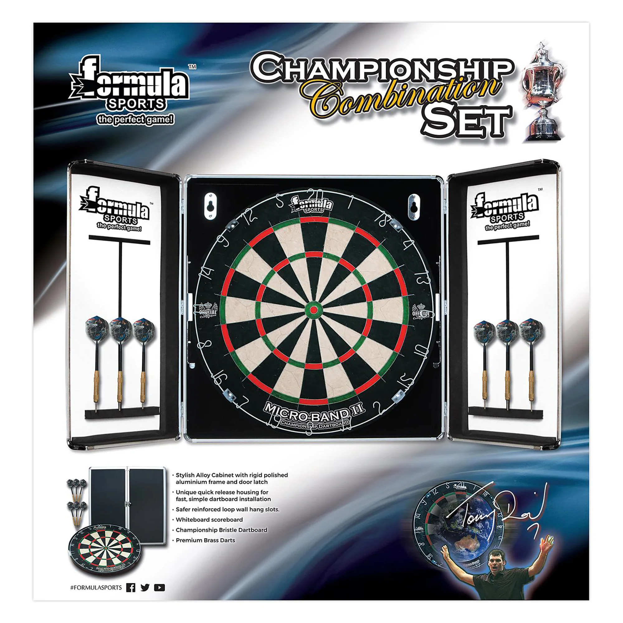 Aluminium Championship Cabinet Dartboard Set - Image 2