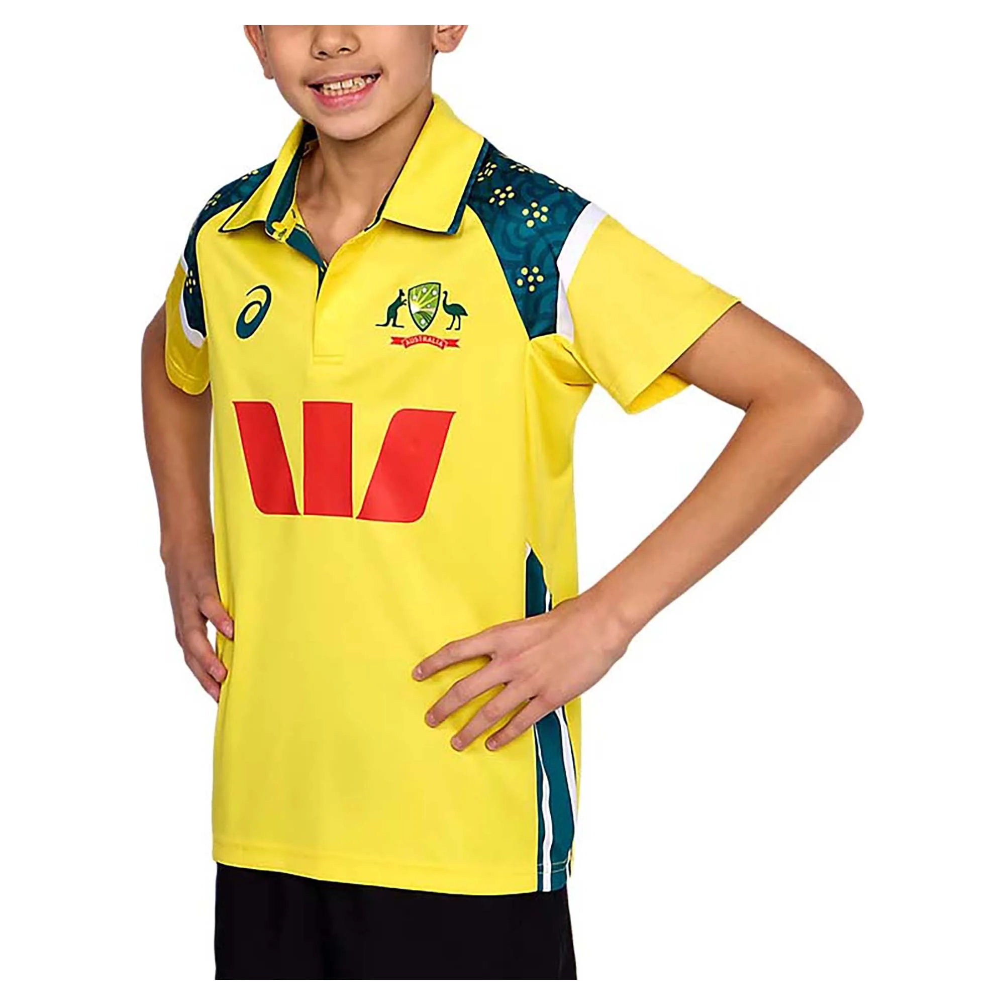 Kid's Cricket Australia Replica Odi Home Polo - Image 4