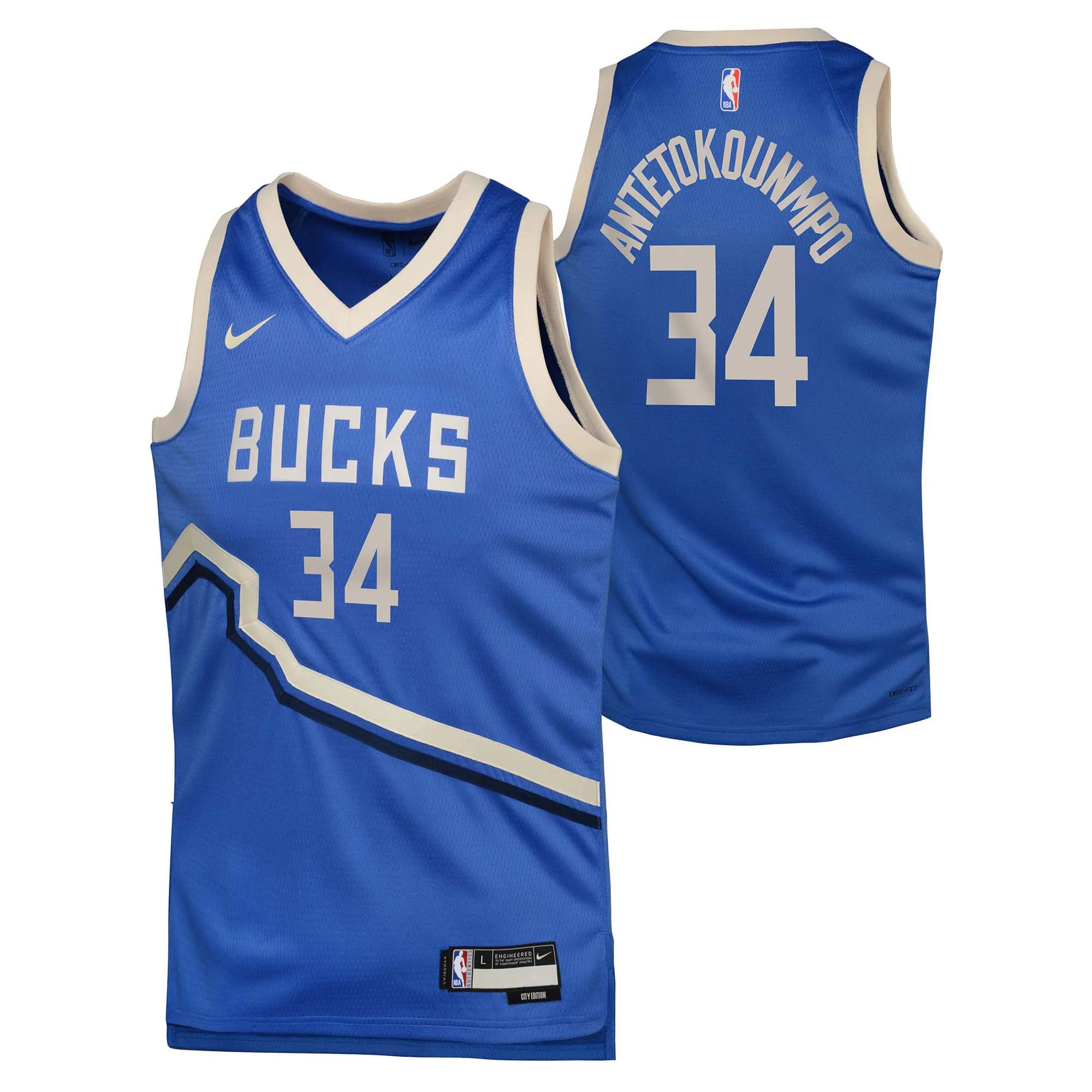 Junior's NBA Milwaukee Bucks Giannis Antetokounmpo 2024/25 City Edition Swingman Jersey - Image 2
