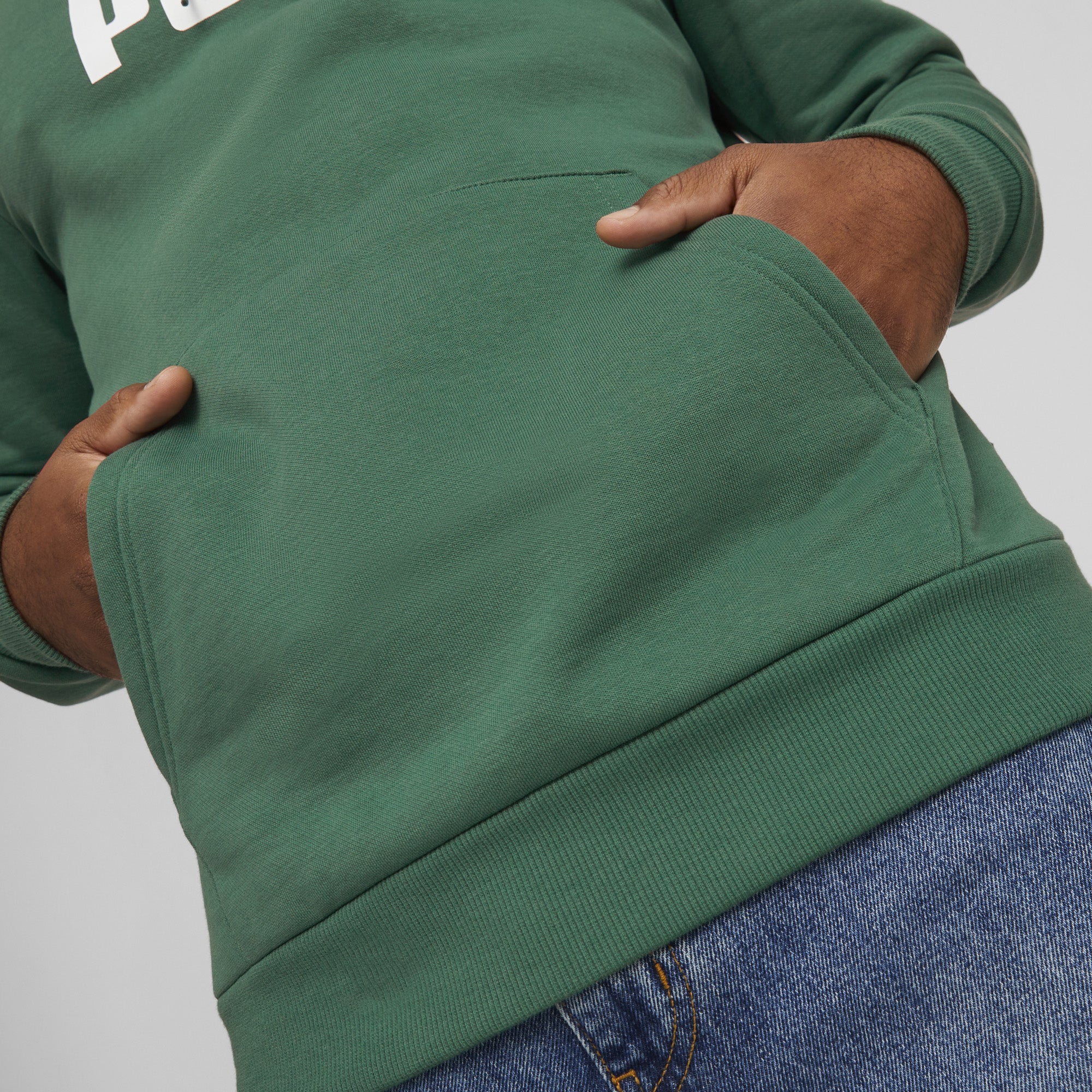 Men's Essentials+ 2 Coloured Big Logo Fleece Hoodie - Image 3