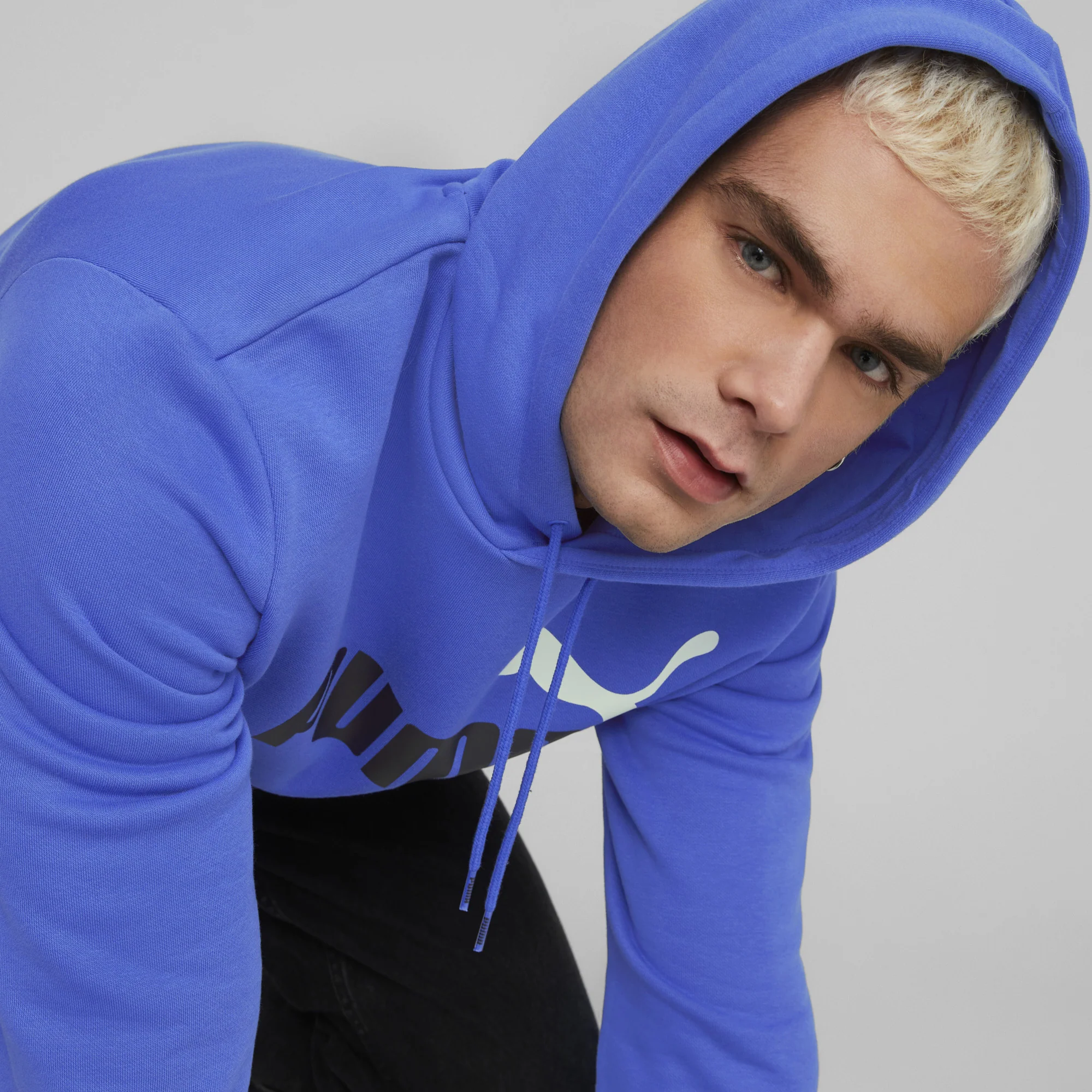 Men's Essentials+ 2 Coloured Big Logo Fleece Hoodie - Image 4