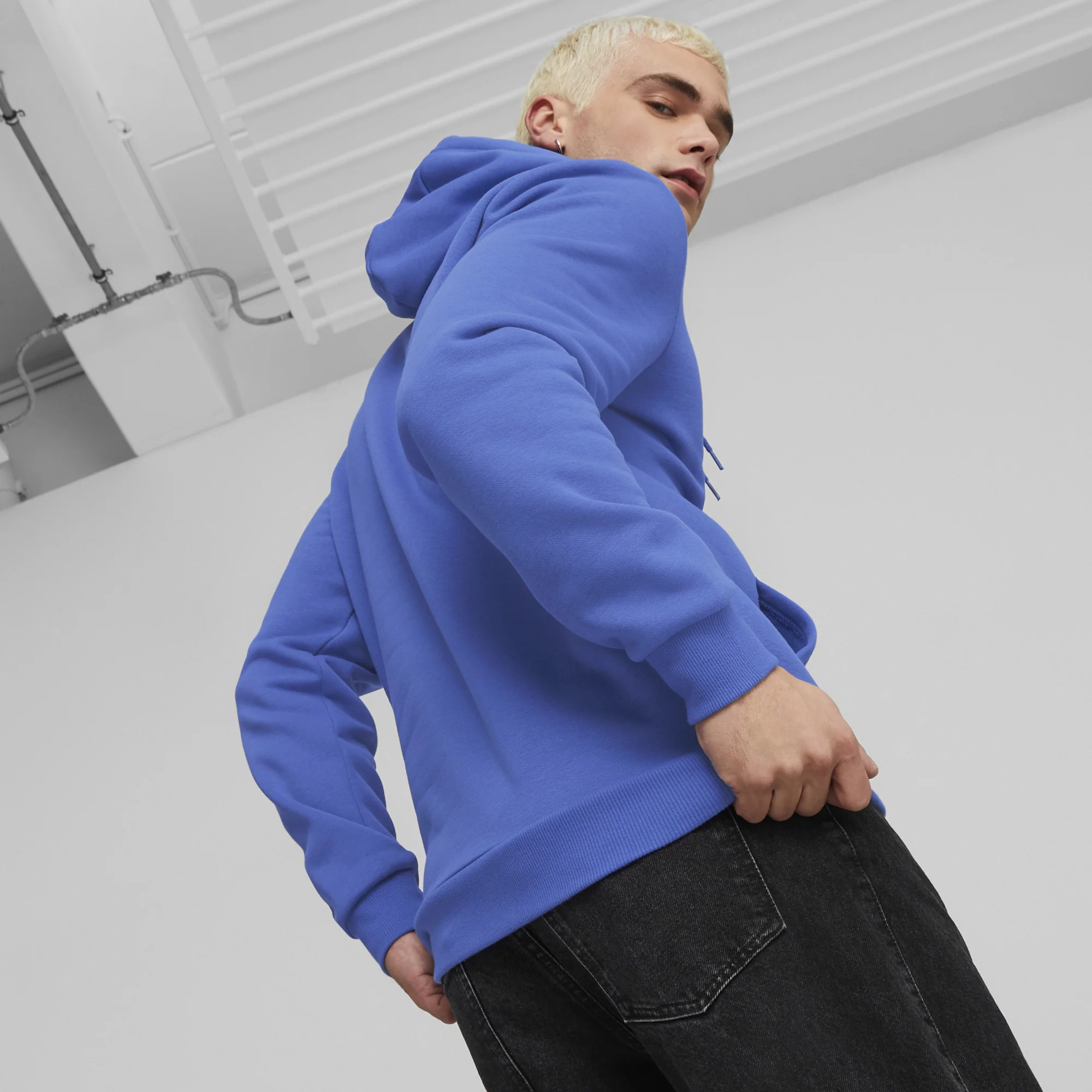 Men's Essentials+ 2 Coloured Big Logo Fleece Hoodie - Image 8