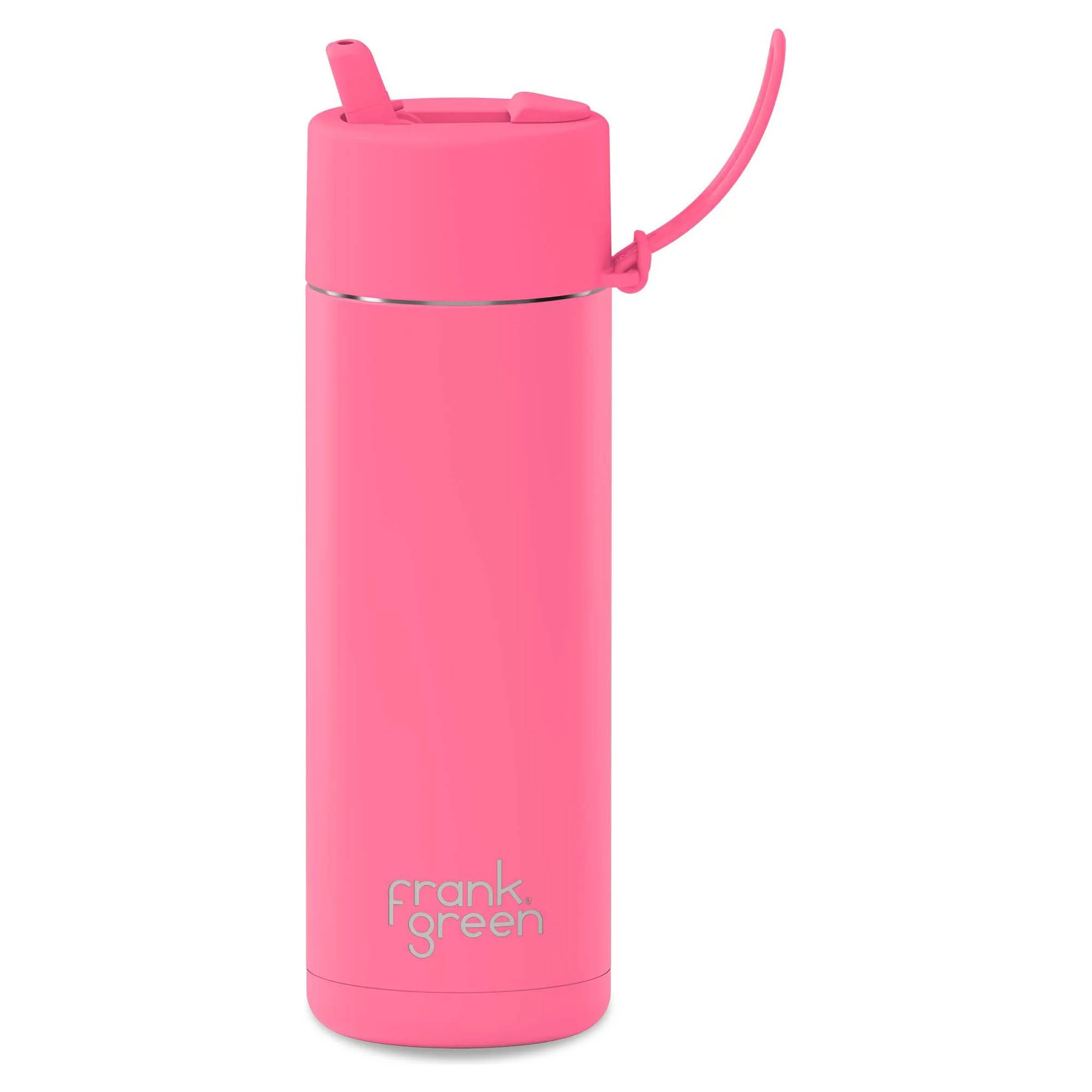 595ml 'Bubblegum Blast' Stainless Steel Ceramic Reusable Flip Straw Lid Water Bottle