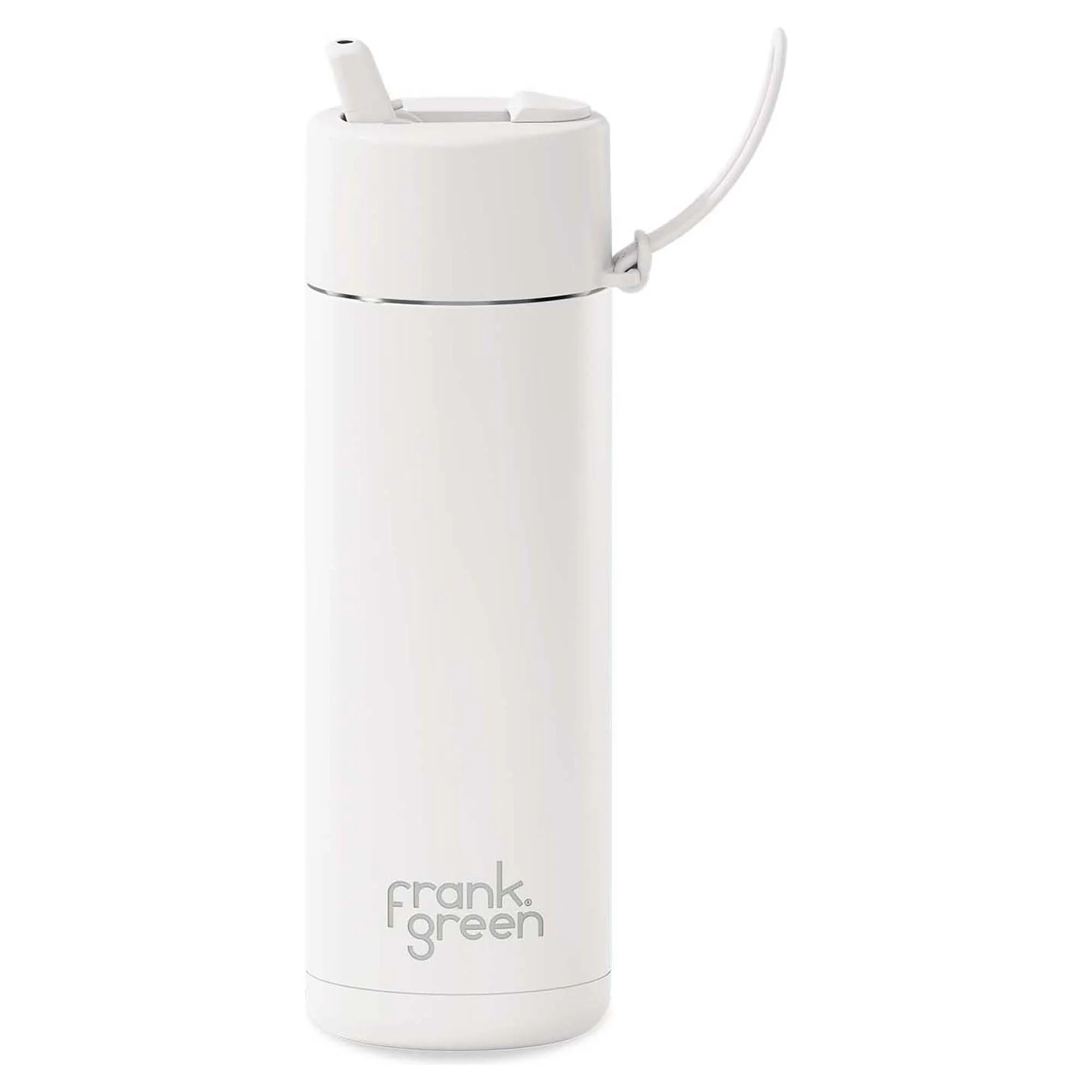 595ml 'Cloud' Stainless Steel Ceramic Reusable Flip Straw Lid Water Bottle