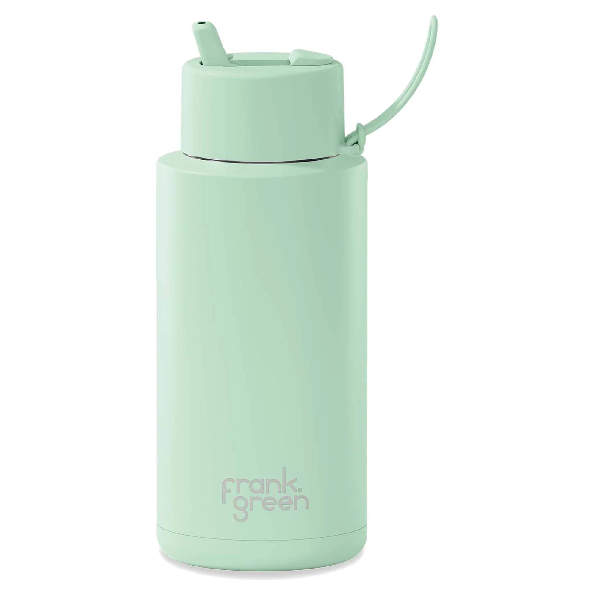 1L 'Mint Gelato' Stainless Steel Ceramic Reusable Flip Straw Lid Water Bottle