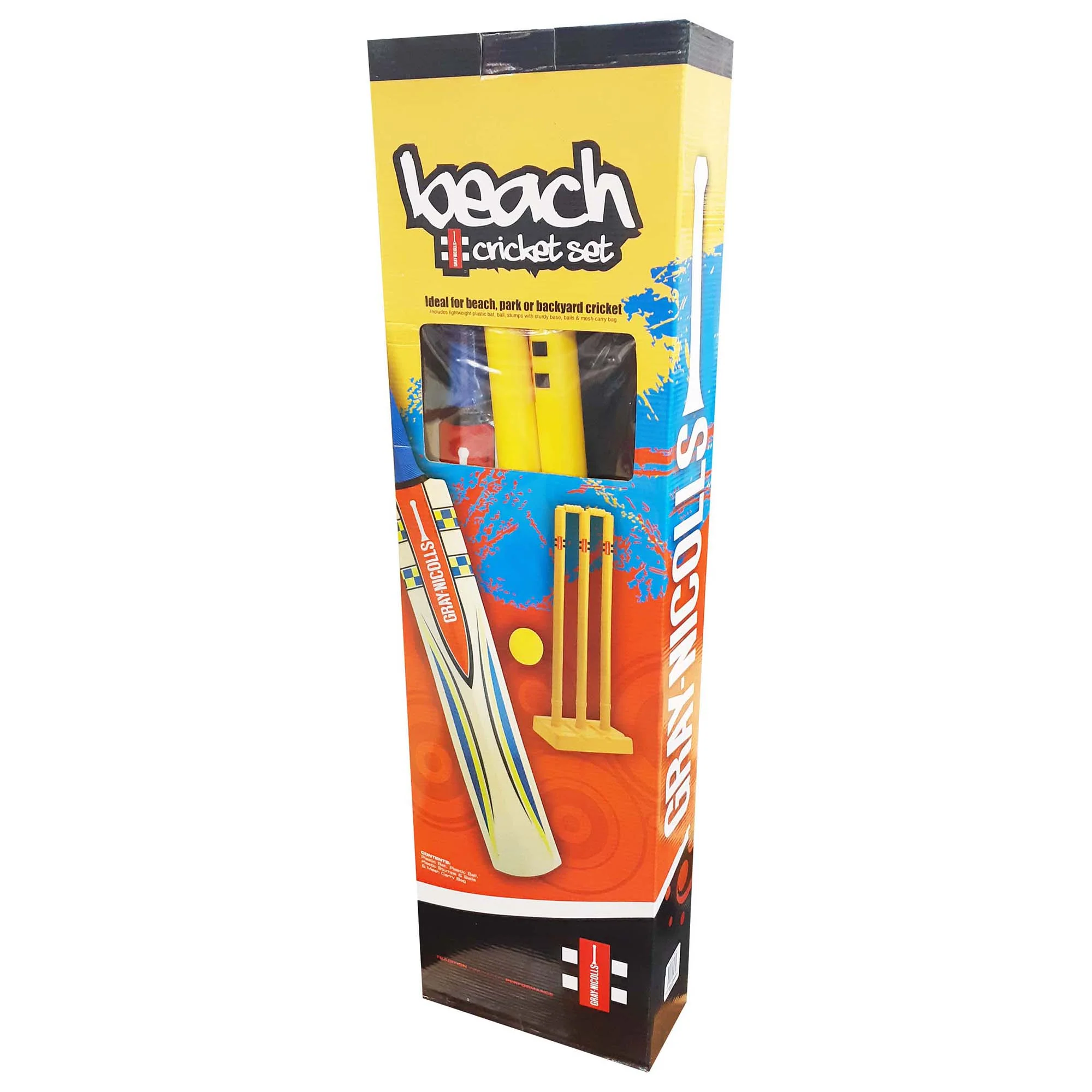 Plastic Bat, Ball, Stumps & Mesh Bag Cricket Set - Image 2