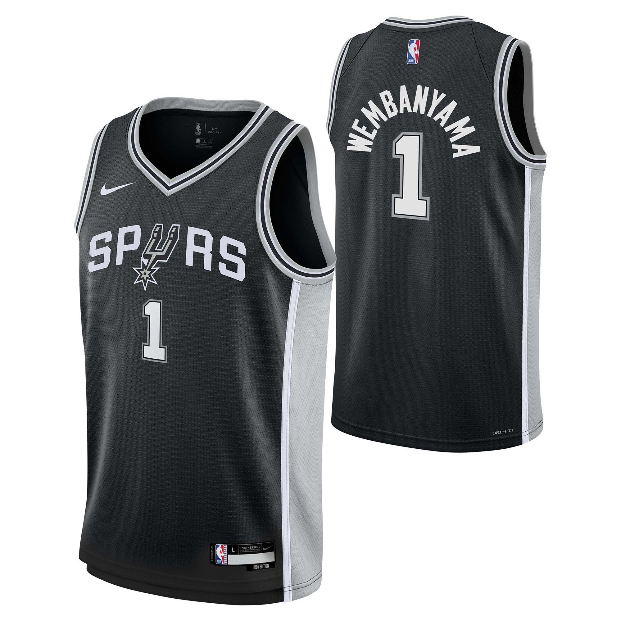 Junior's NBA San Antonio Spurs Victor Wembanyama Swingman Icon Jersey - Image 2