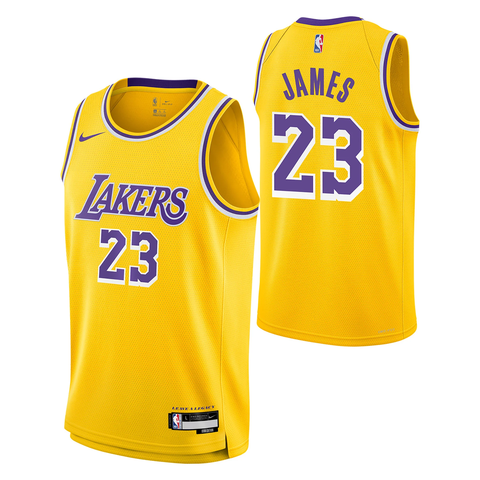 Junior's NBA Los Angeles Lakers LeBron James Icon Swingman Jersey - Image 3