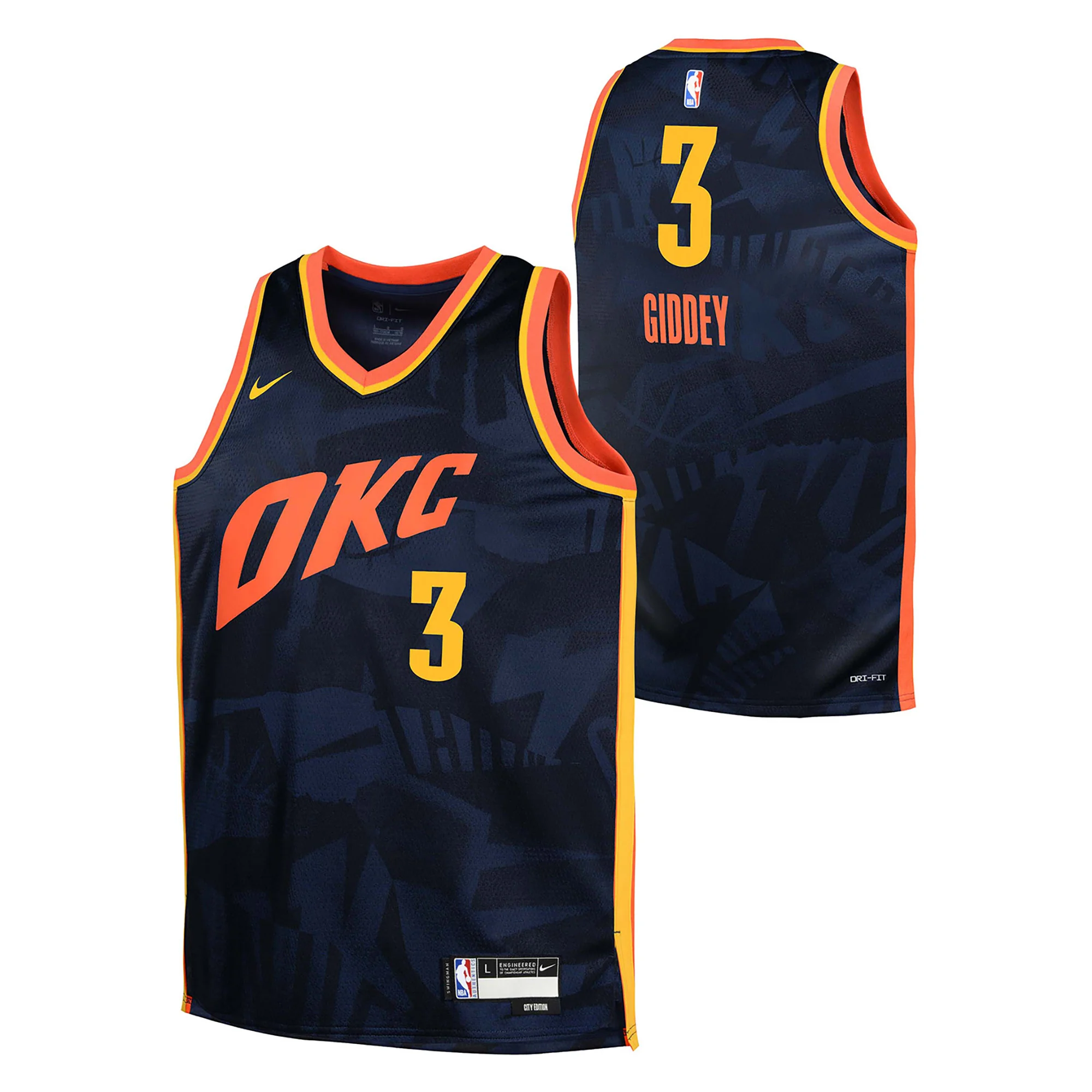 Junior's NBA Oklahoma City Thunder Josh Giddey 2023/24 City Edition Swingman Jersey - Image 3