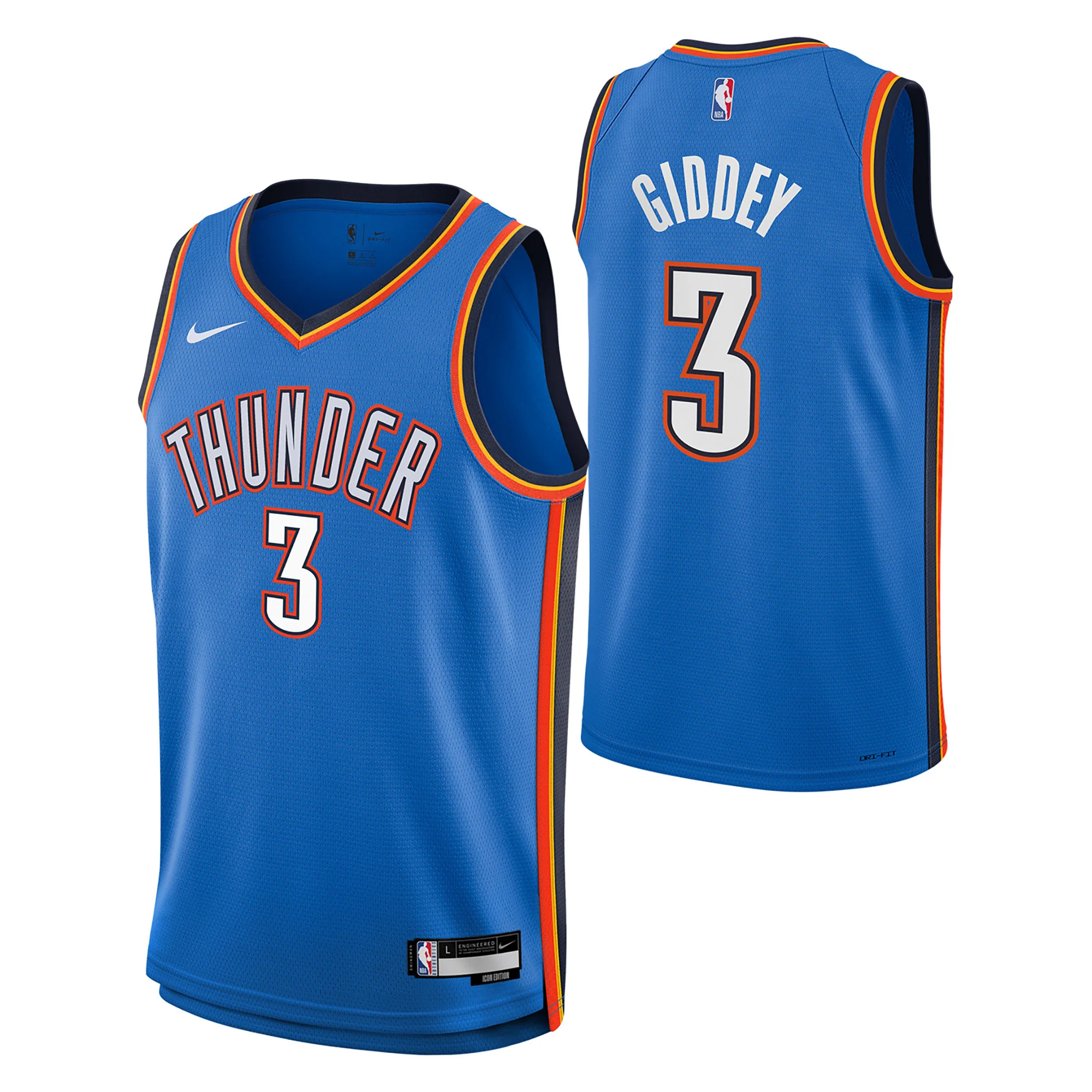 Junior's NBA Oklahoma Thunder Josh Giddey Icon Swingman Jersey - Image 3