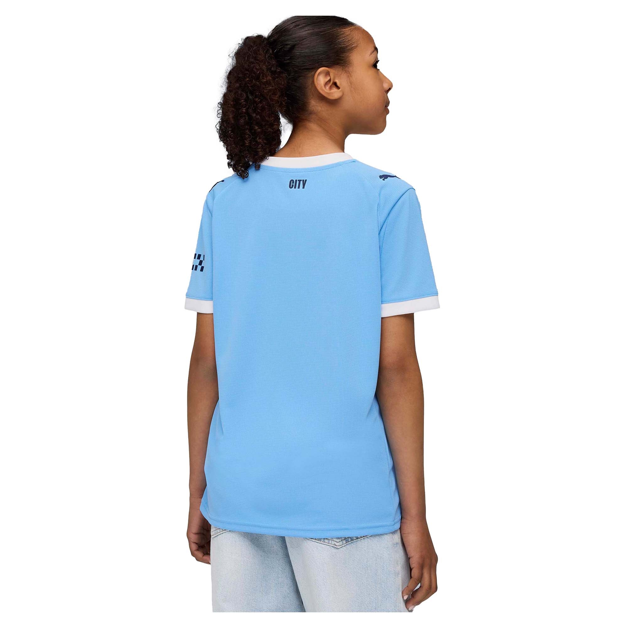 Junior's Manchester City FC 2025/26 Home Replica Soccer Jersey - Image 4