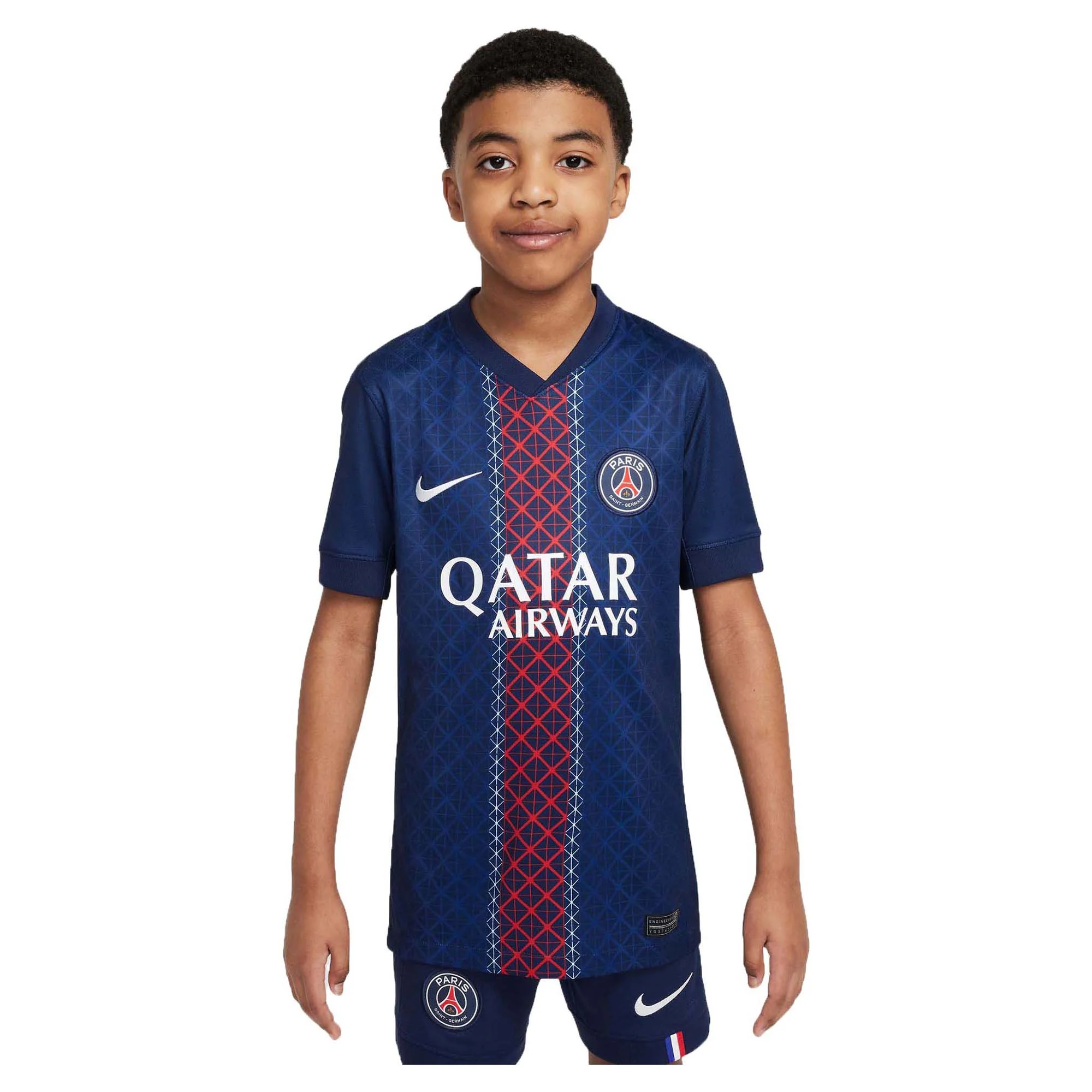 Junior's Paris Saint-Germain 2025/26 Stadium Home Soccer Replica Jersey - Image 3