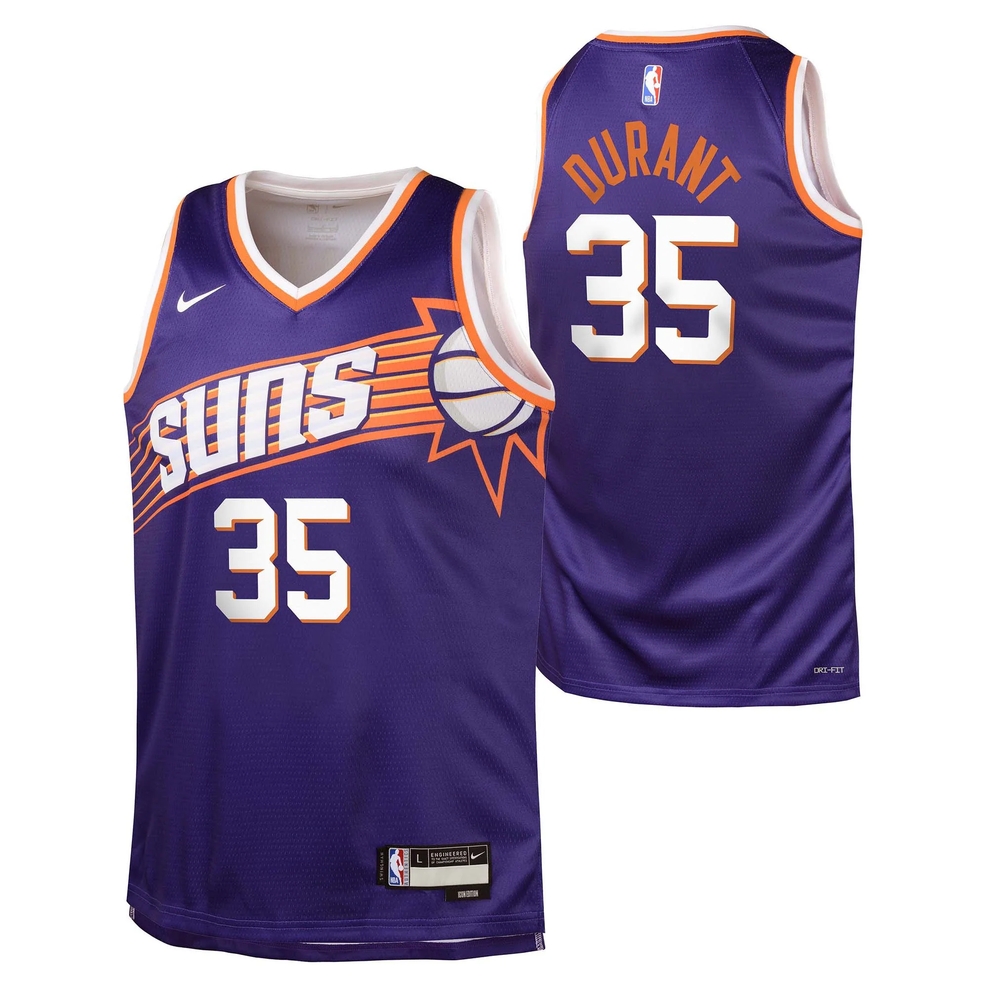 Junior's NBA Phoenix Suns Kevin Durant Icon Swingman Jersey - Image 2
