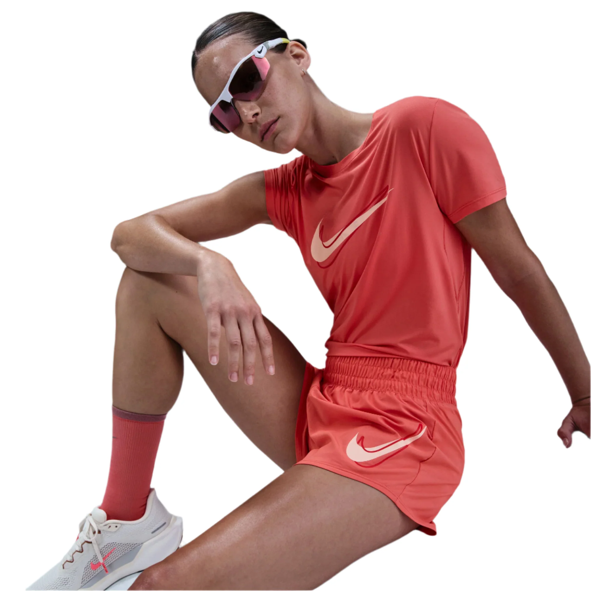 Women's One Swoosh Dri-FIT Mid-Rise Brief-Lined Running Shorts - Image 2