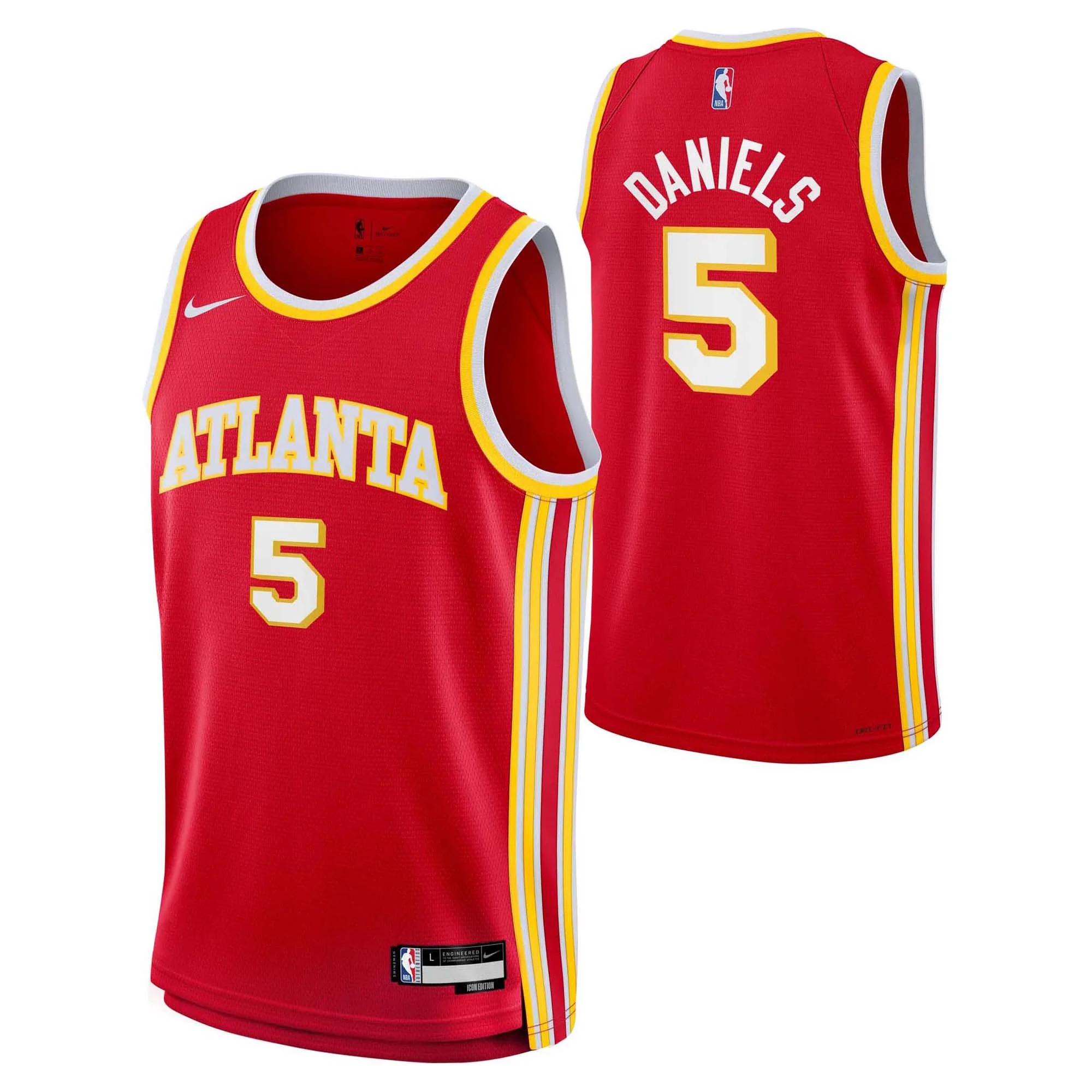 Junior's NBA Atlanta Hawks Dyson Daniels Icon Swingman Jersey - Image 3