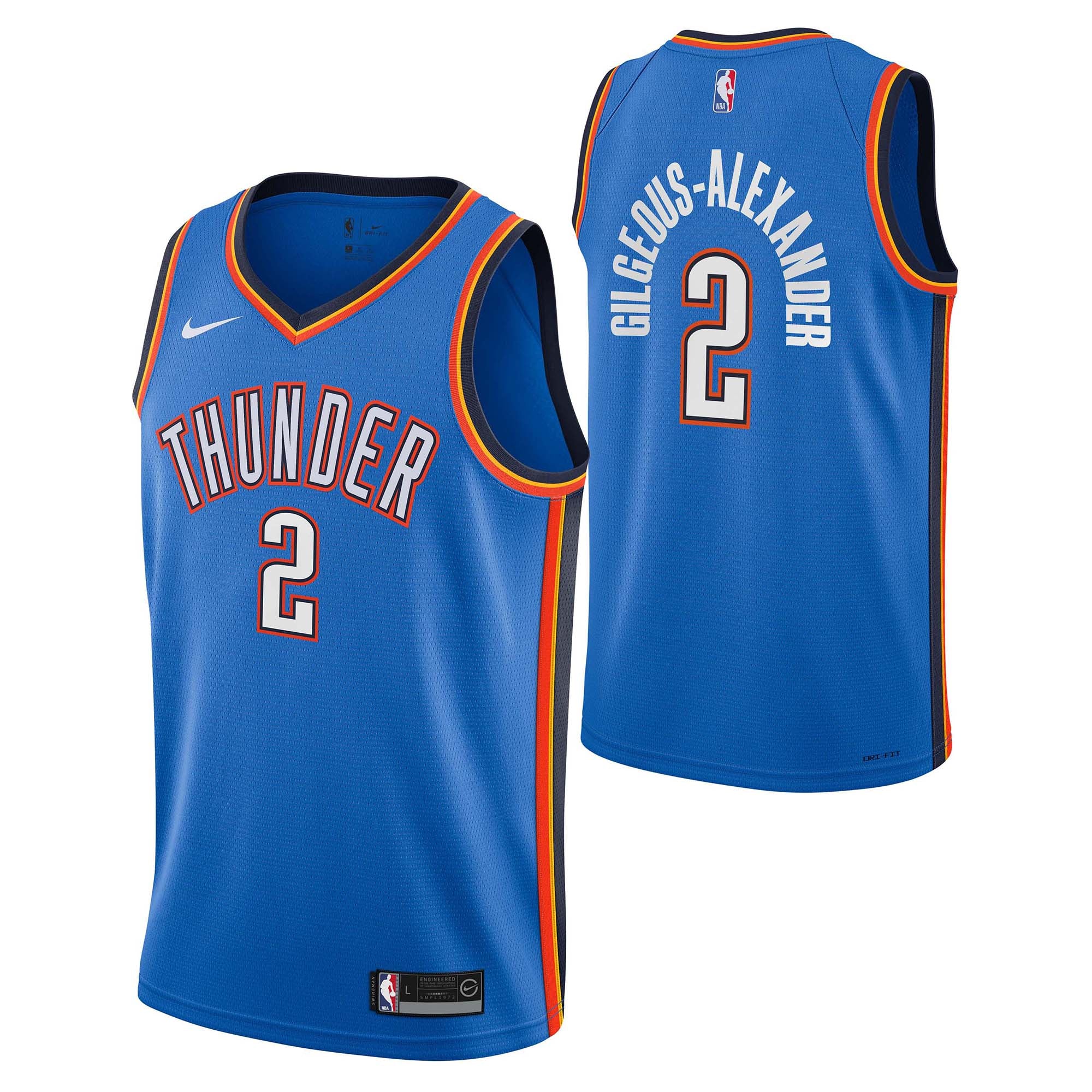 Junior's NBA Oklahoma City Thunder Shai Gilgeous-Alexander Icon Swingman Jersey - Image 3