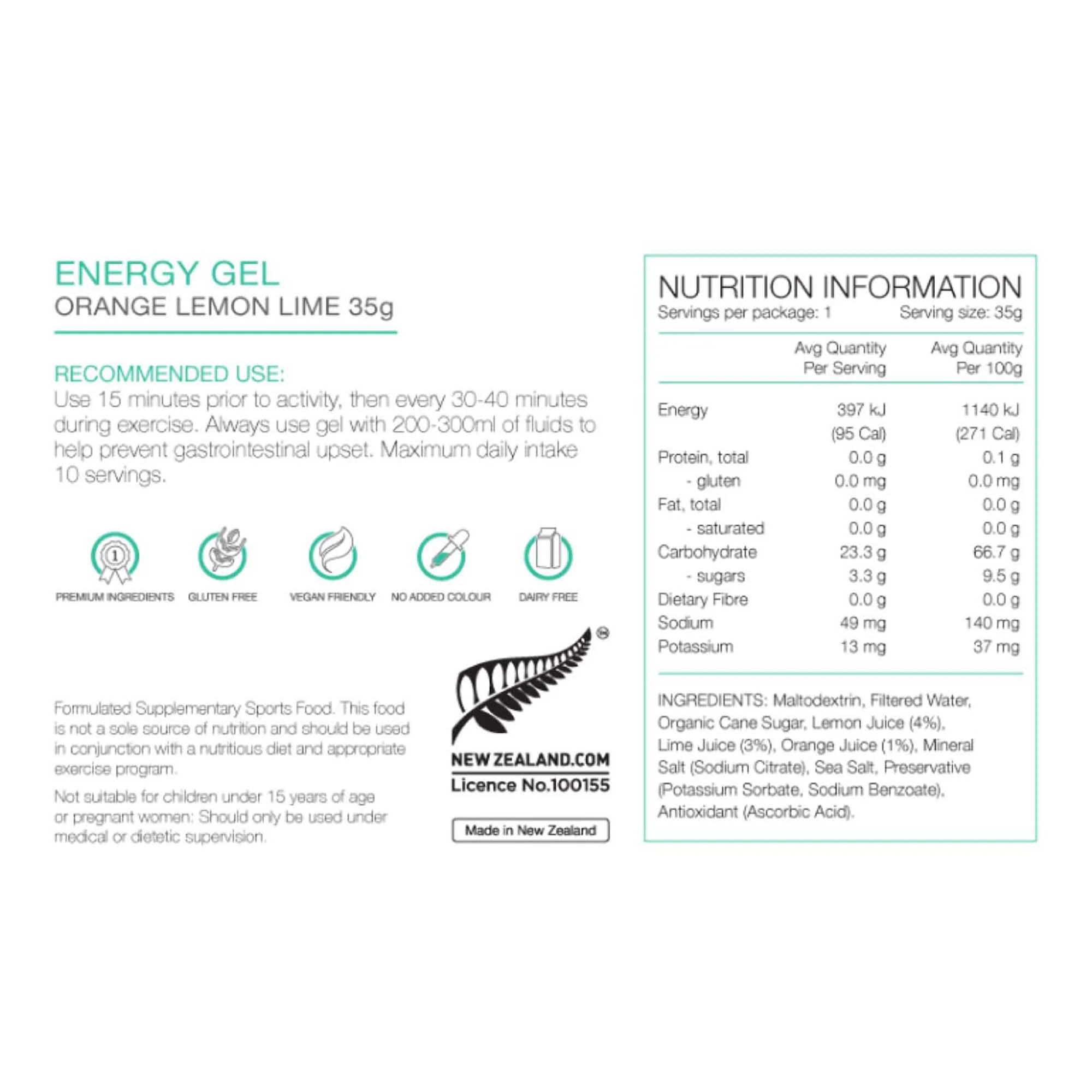 35g Orange Lemon Lime Energy Gel - Image 3
