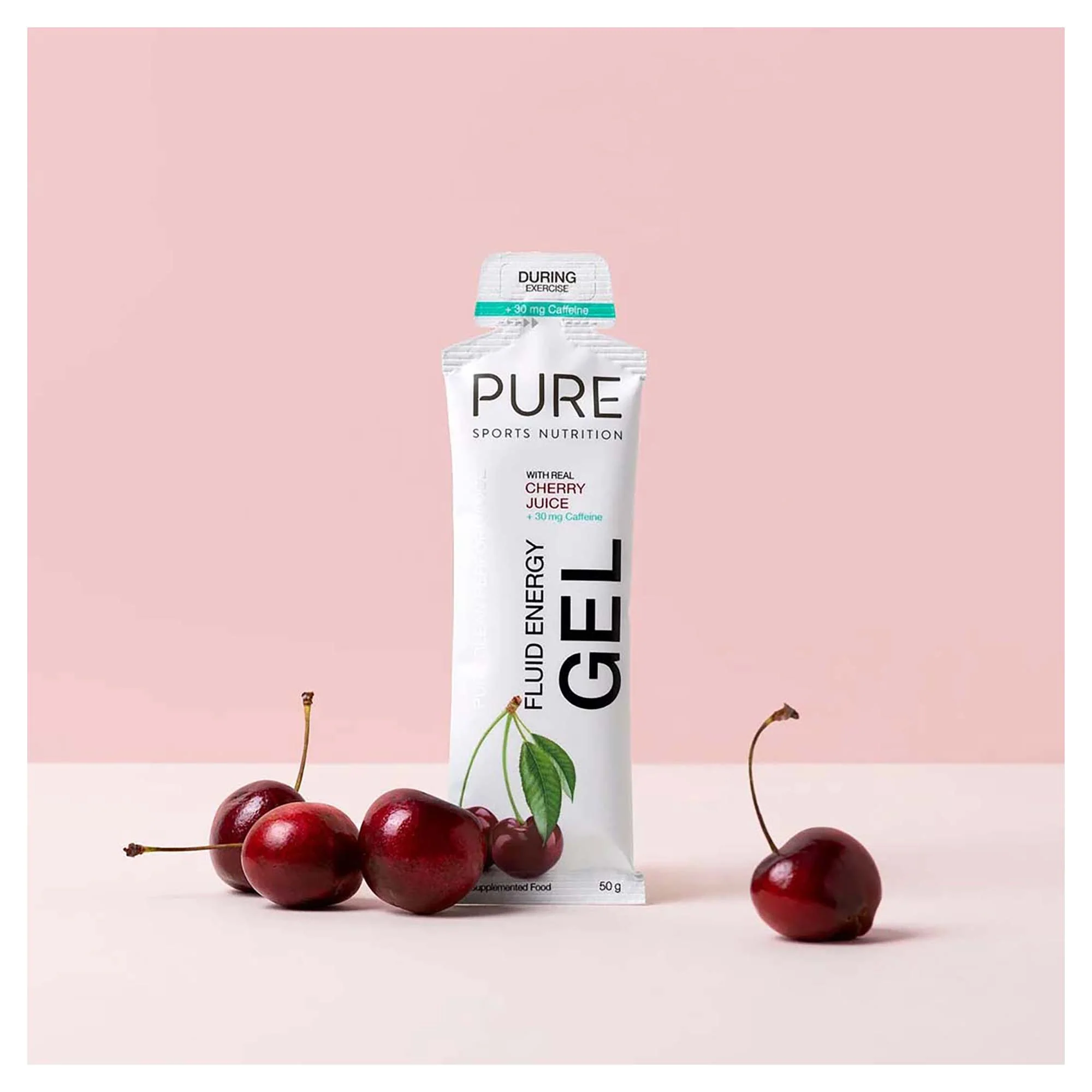 50g Cherry & 30mg Caffeine Fluid Energy Gel - Image 2