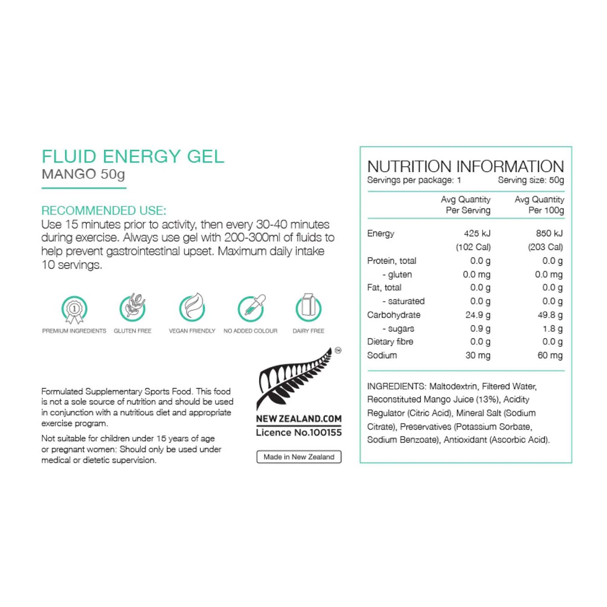 50g Mango Energy Gel - Image 3