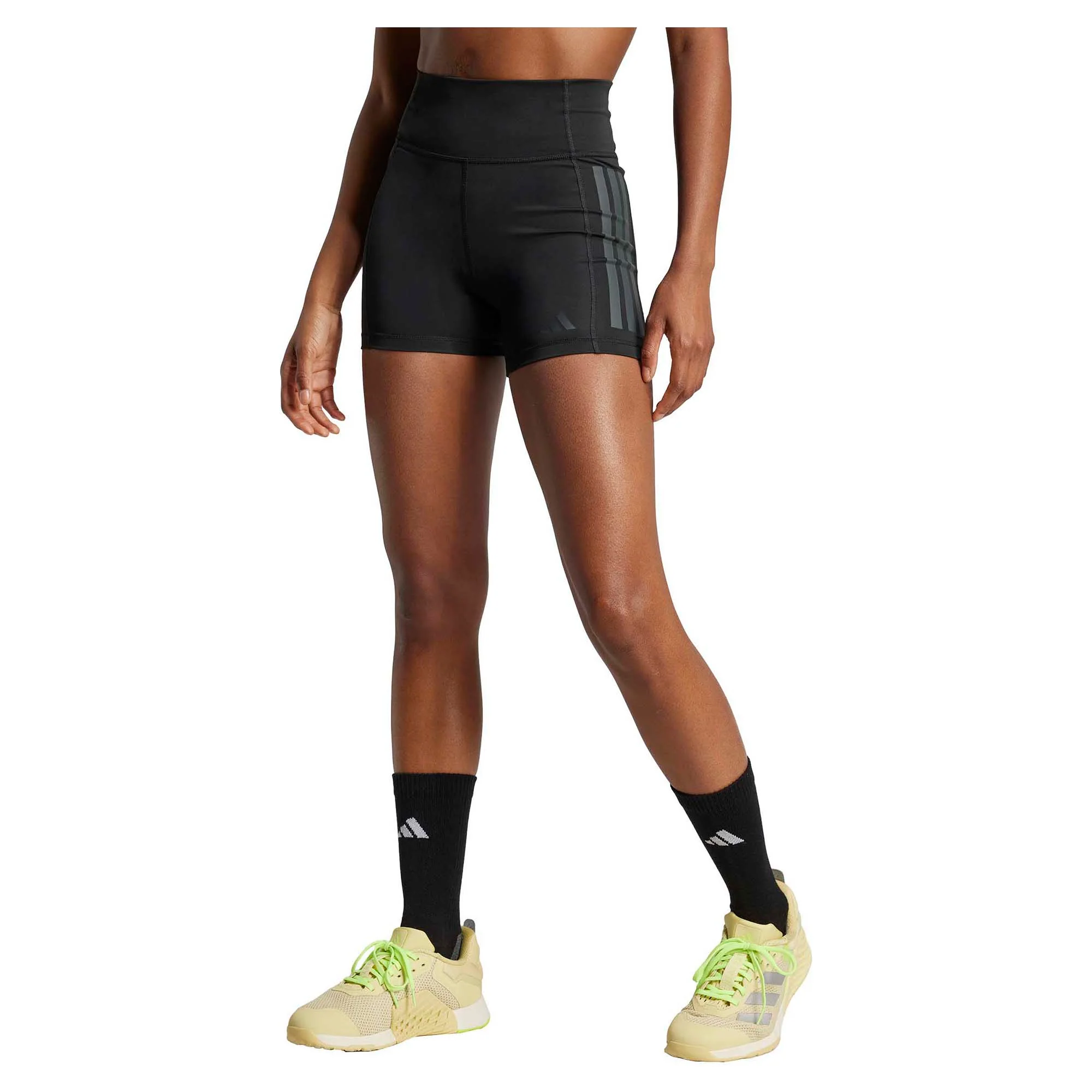 Women's Optime 3-Stripes 1/4 4 Inch Bike Shorts - Image 2