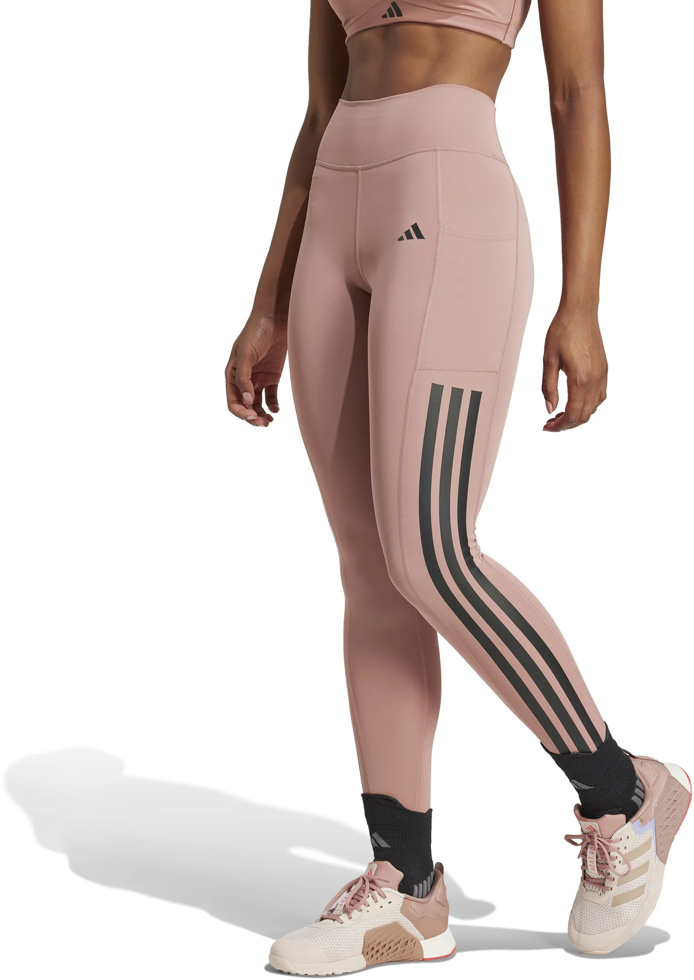 Women's Optime 3-Stripes Full-Length Leggings - Image 2