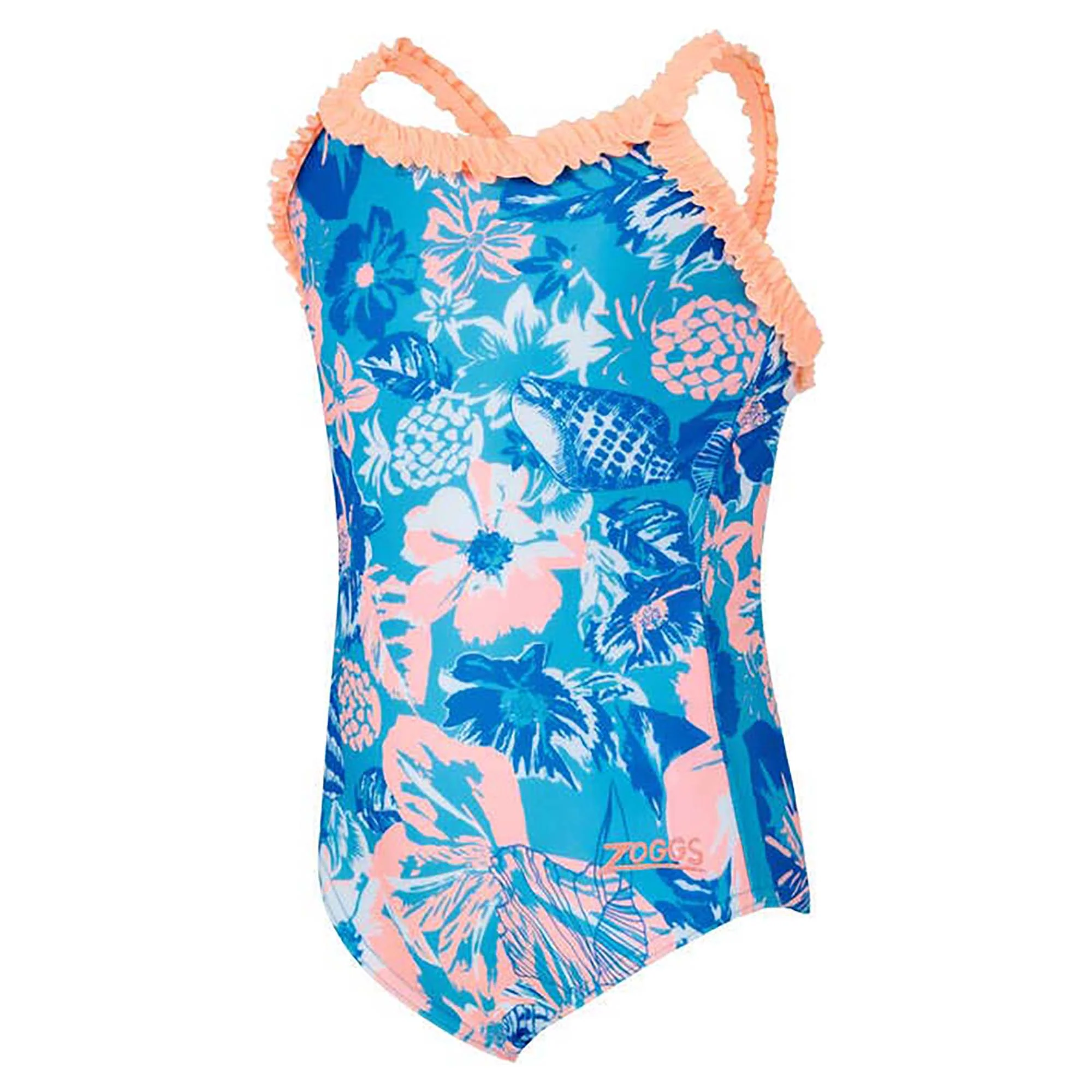 Girls Ruffle Crossback One Piece Swimsuit - Image 3