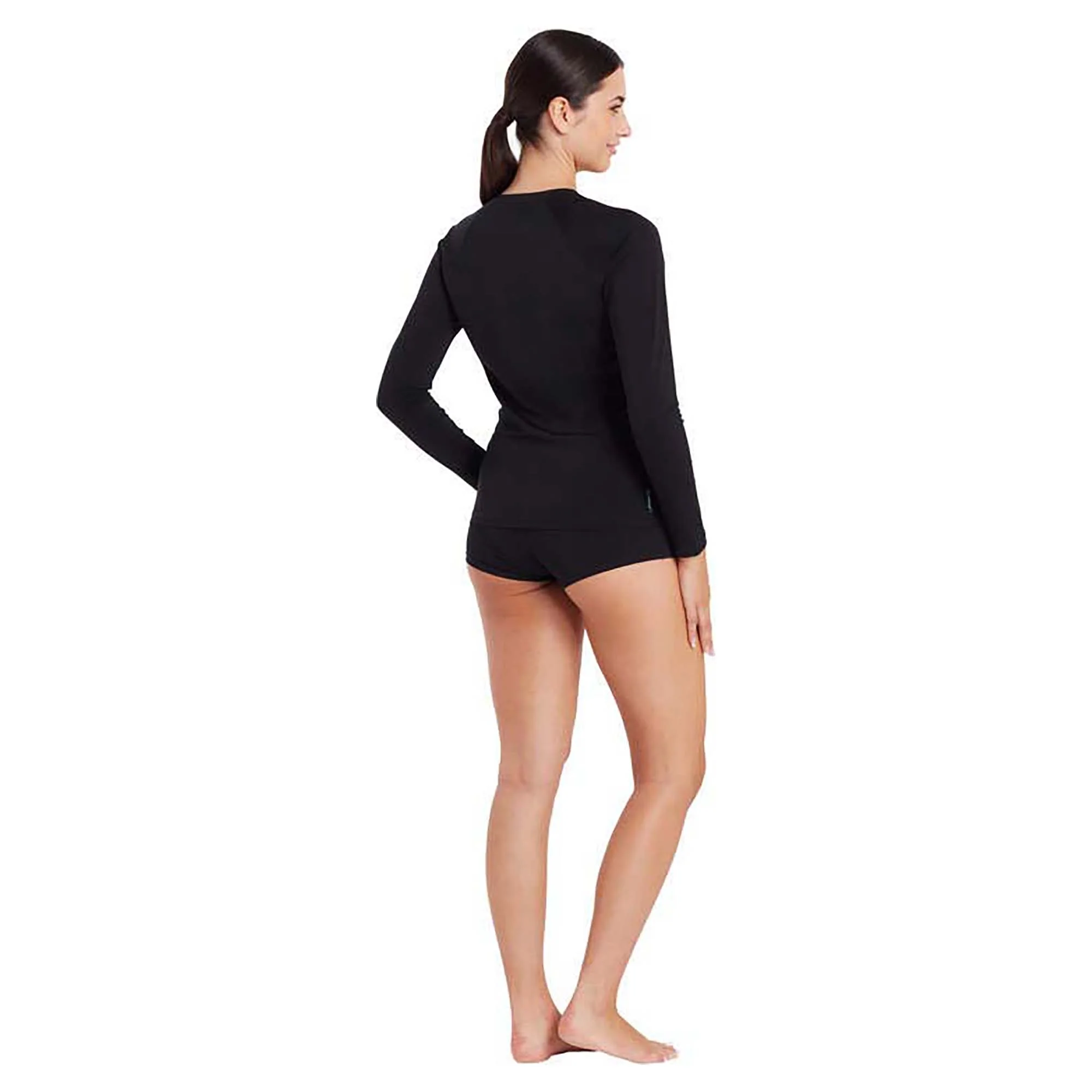 Women's Long Sleeve Zip Sun Top One Piece Swimsuit - Image 2